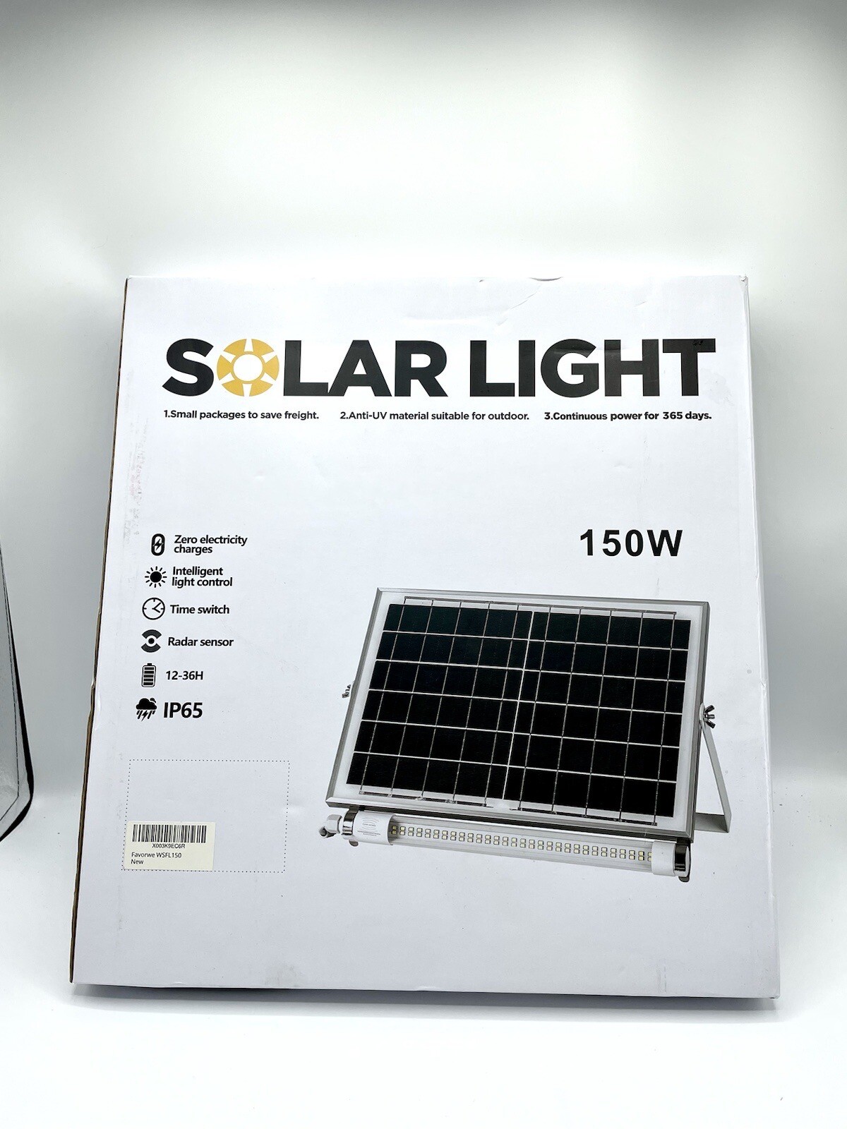 Favorwe 150W Dusk to Dawn Solar Light