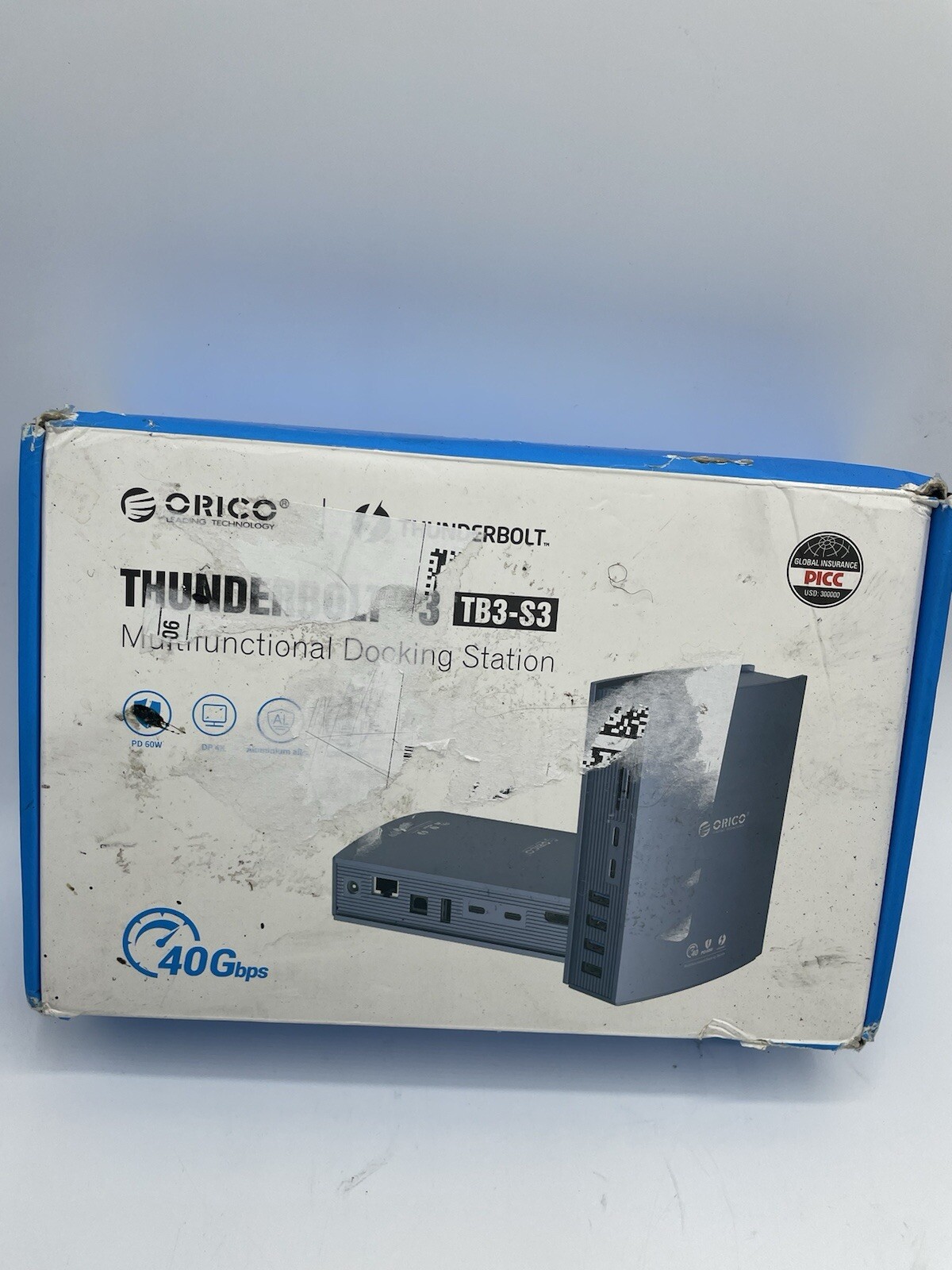 ORICO Thunderbolt 3 Docking Station, 15-in-1 40Gbps Dock, TB3-S3