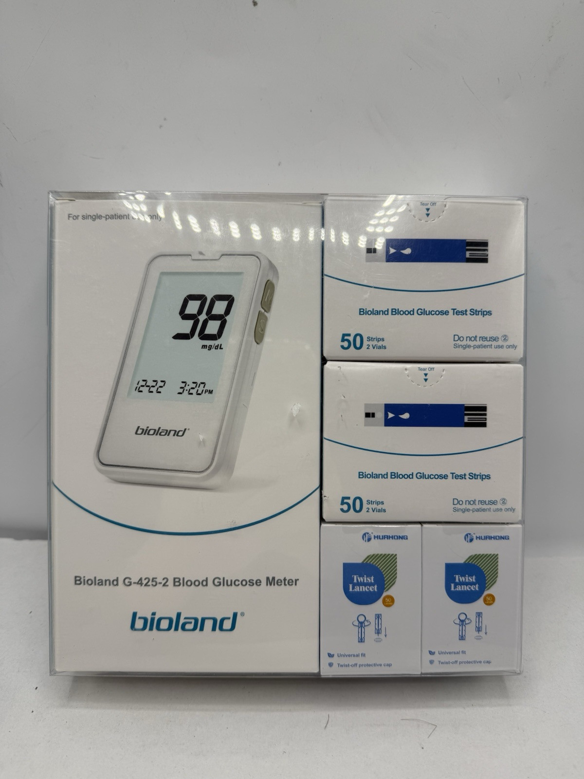 G-425-2 Blood Glucose Monitor Kit, 50 Test Strips and 50 Lancets - New Sealed