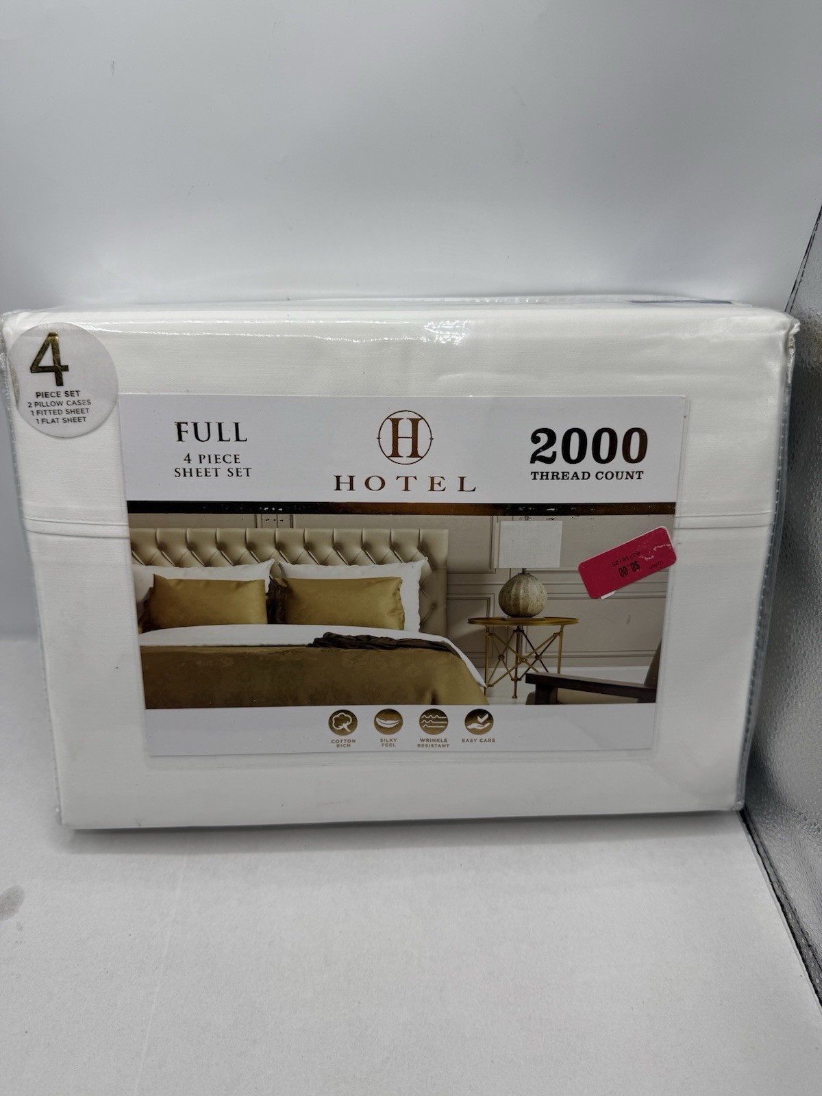 Hotel 2000 Thread Count 4 Piece Sheet Set - Full