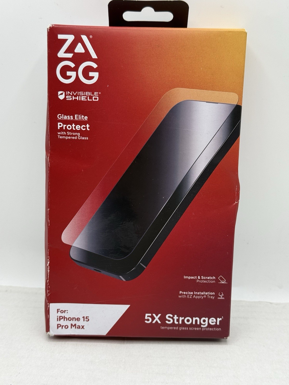 ZAGG InvisibleShield Glass Elite iPhone 15 Pro Max Screen Protector 5X Stronger