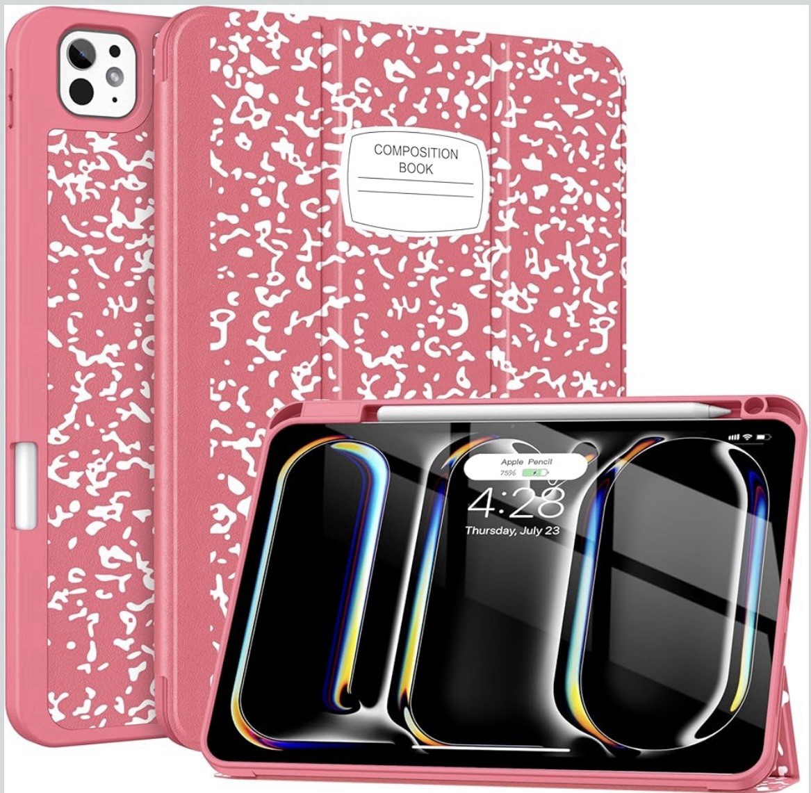 Composition Book Case for iPad Pro 11 Inch 5th Generation with Pencil Holder