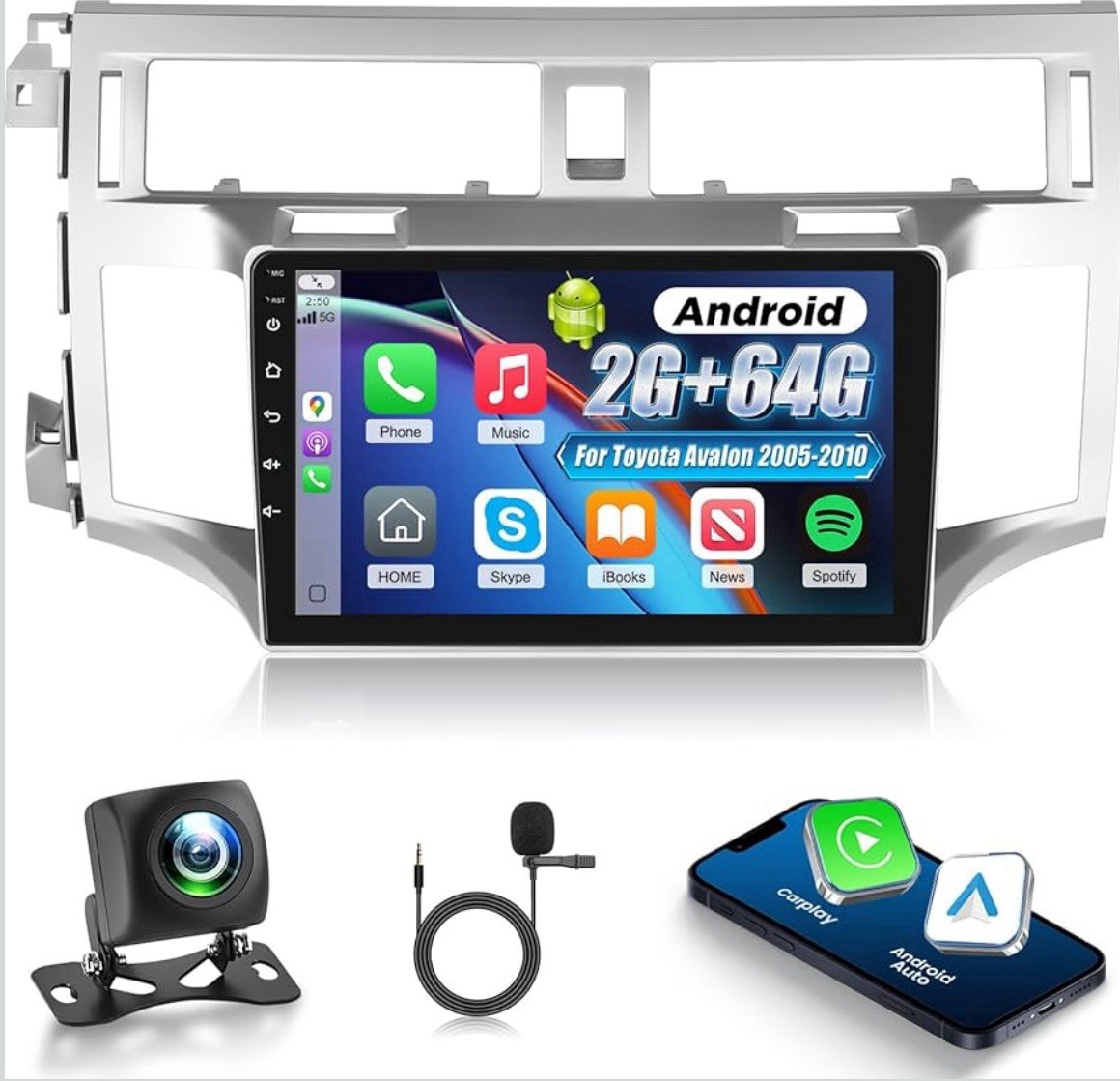 9" Android Auto Car Stereo Radio Navigation for  Toyota Avalon 2005-2010 CarPlay