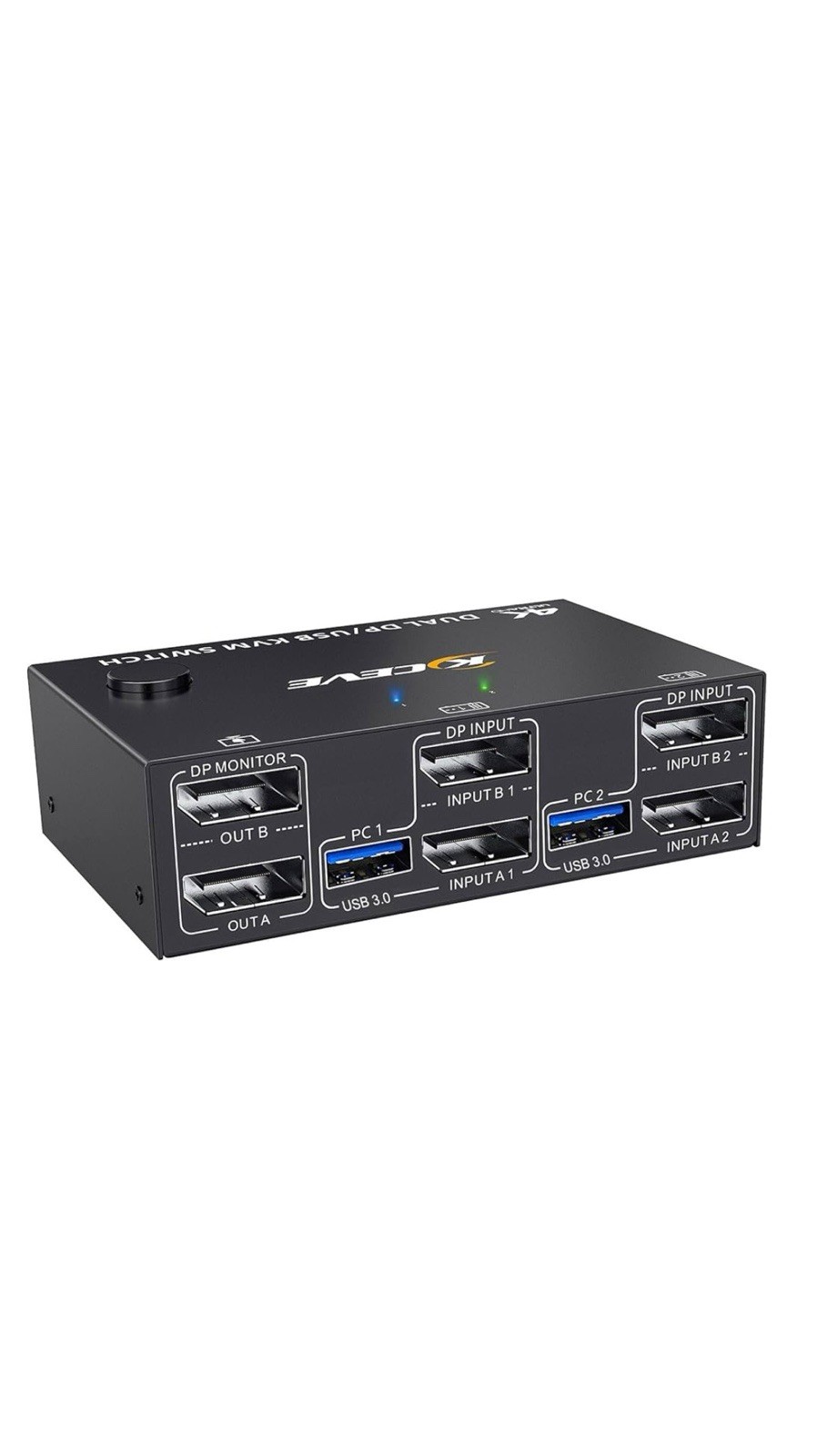 KCEVE KVM Switch 2 Monitors 2 Computers 4K@144Hz (KC-KVM202DP)