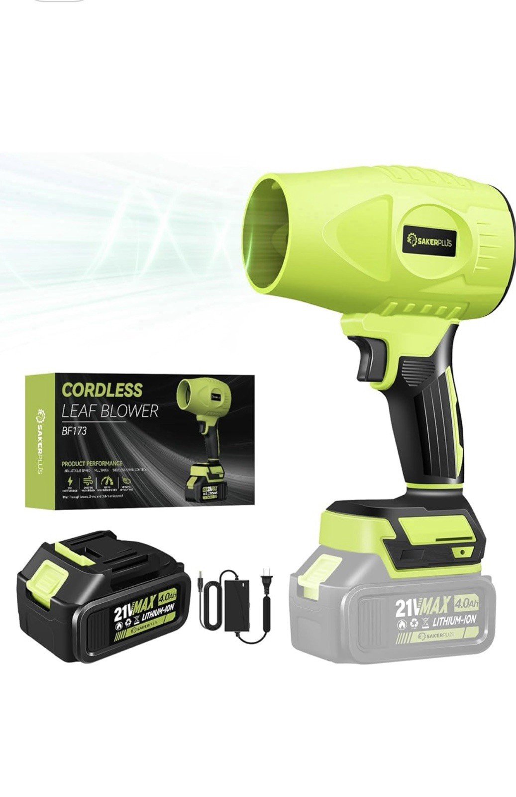 SAKER Cordless Blower - Handheld Portable Home Dust Car Cleaner Leaf Snow Blower