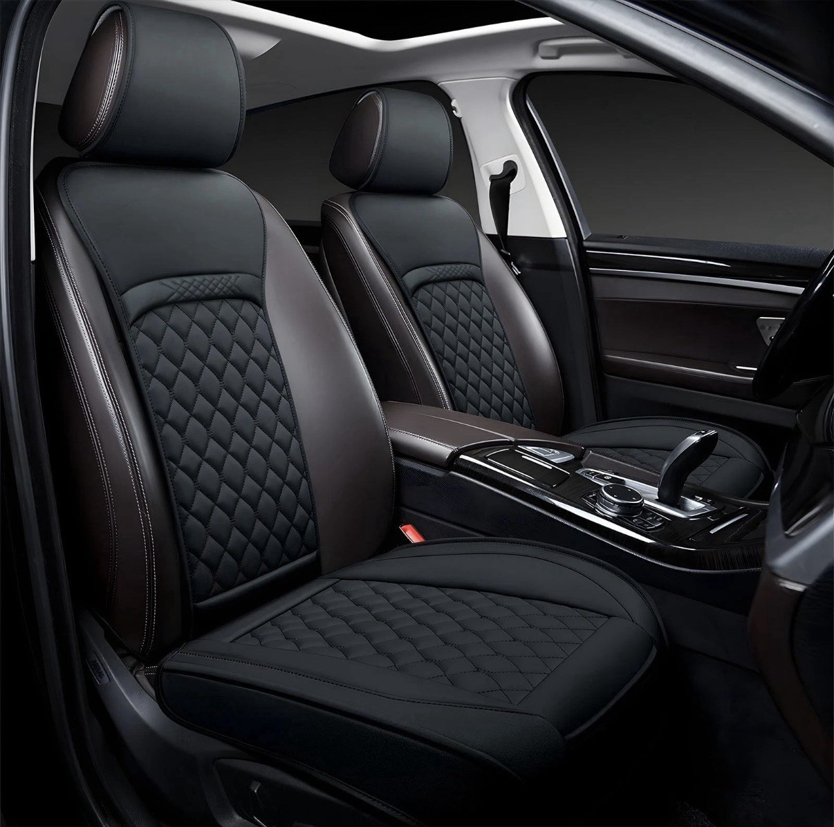 Joy Forserve Front Car Seat Covers Universal Fit, Leather Waterproof Protector