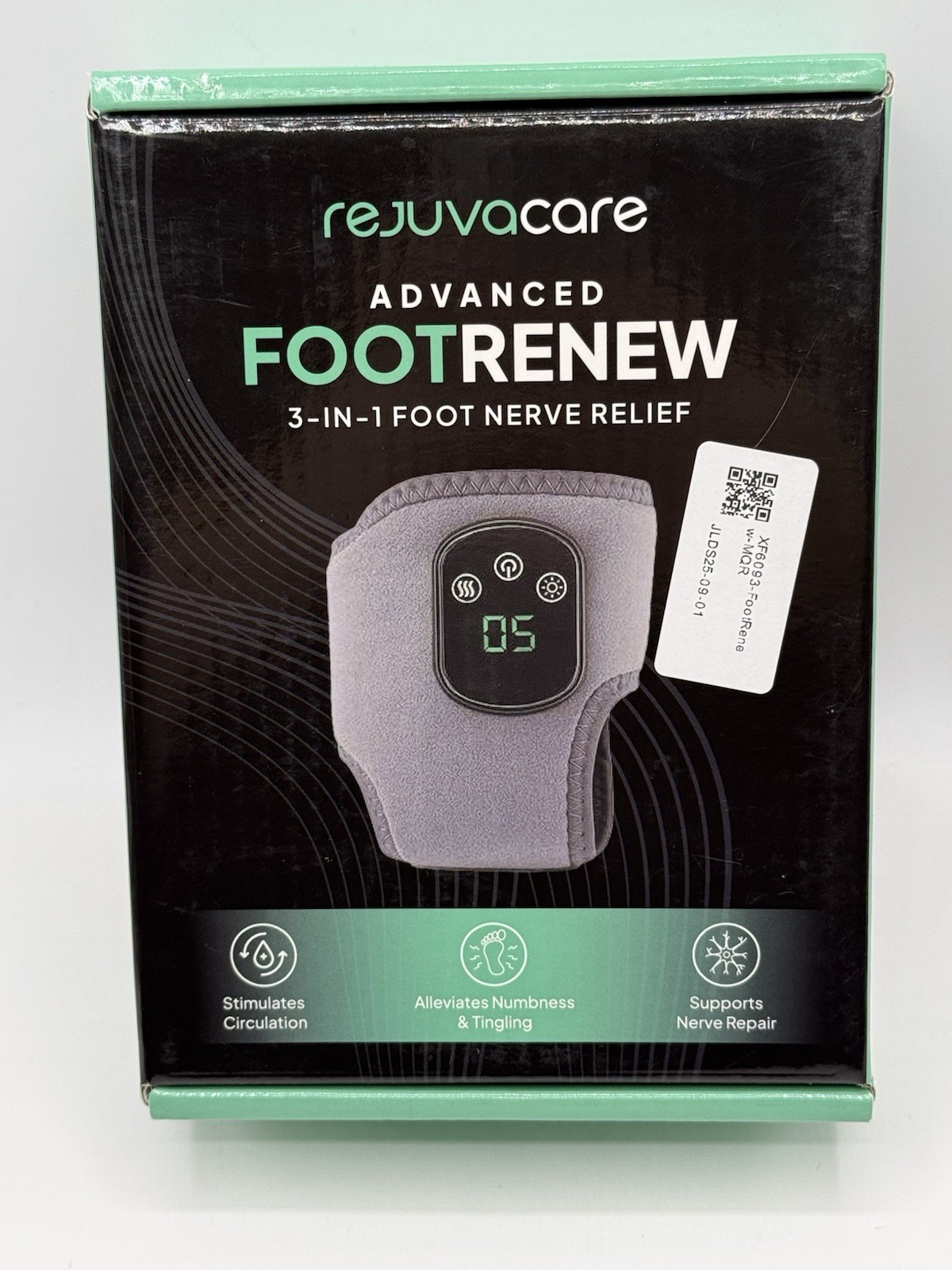 Rejuvacare Advanced FootRenew 3-In-1 Foot Nerve Relief Black