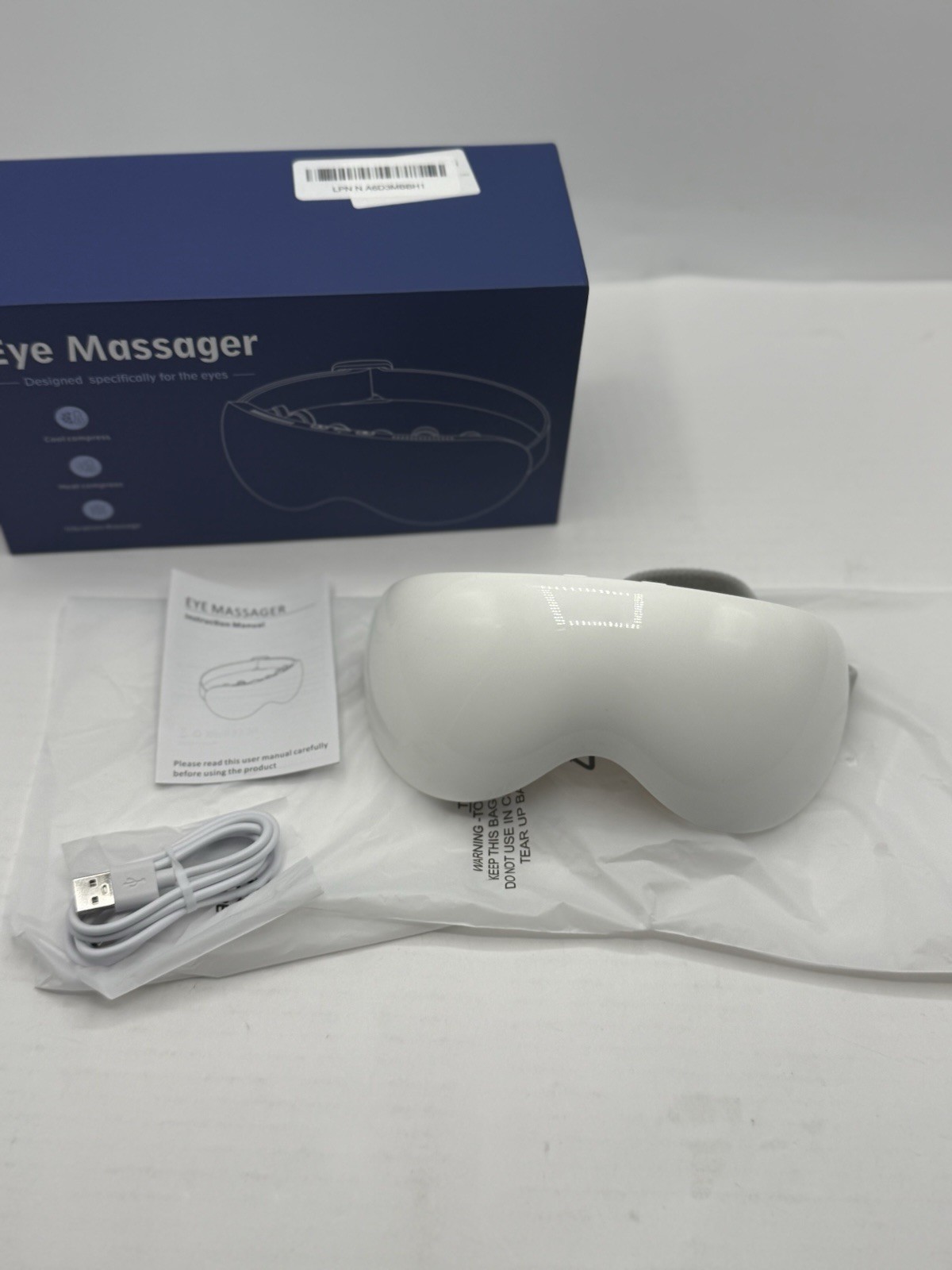 Eye Massager with Heat and Cooling for Migraines, 14 Massage Nodes