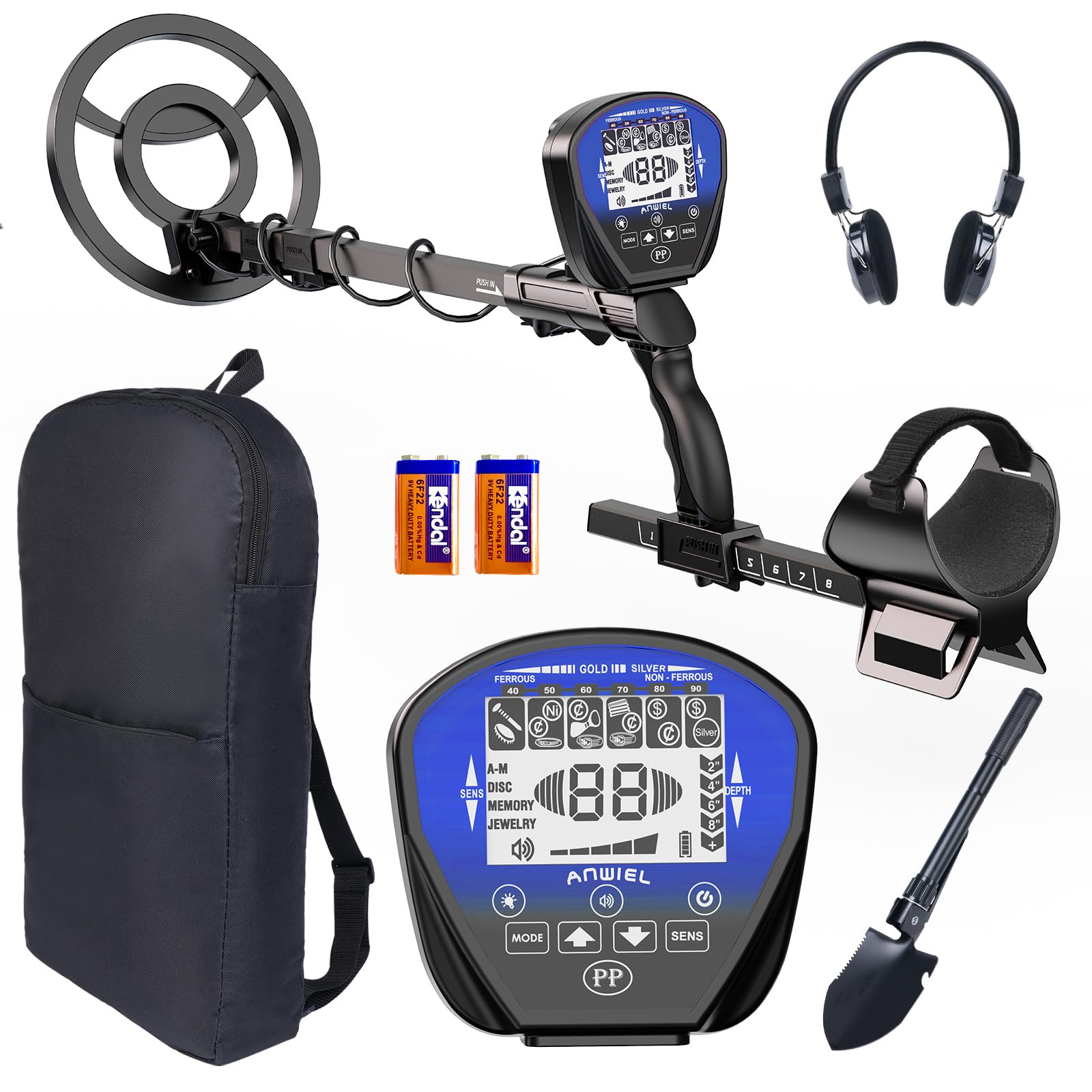 Metal Detector for Adults Professional, Higher Accuracy Gold and Silver Detector, Metal Detector Waterproof Pinpoint, Bigger LCD, 5 Mode, 10" IP68 Coil, New Advanced DSP Chip, Blue