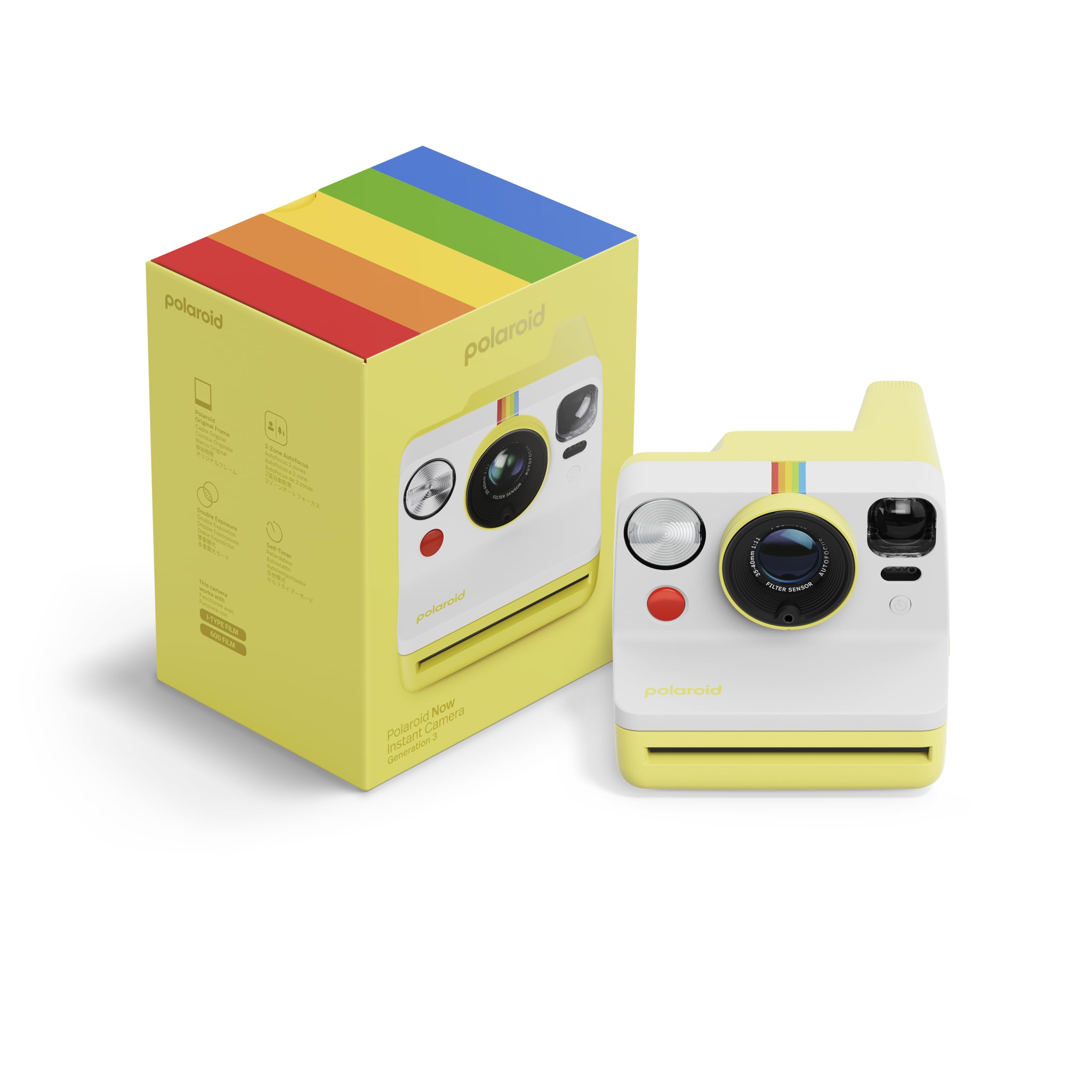 Polaroid Now 3rd Generation I-Type Instant Film Camera - Yellow - Camera Only No Film (9158)