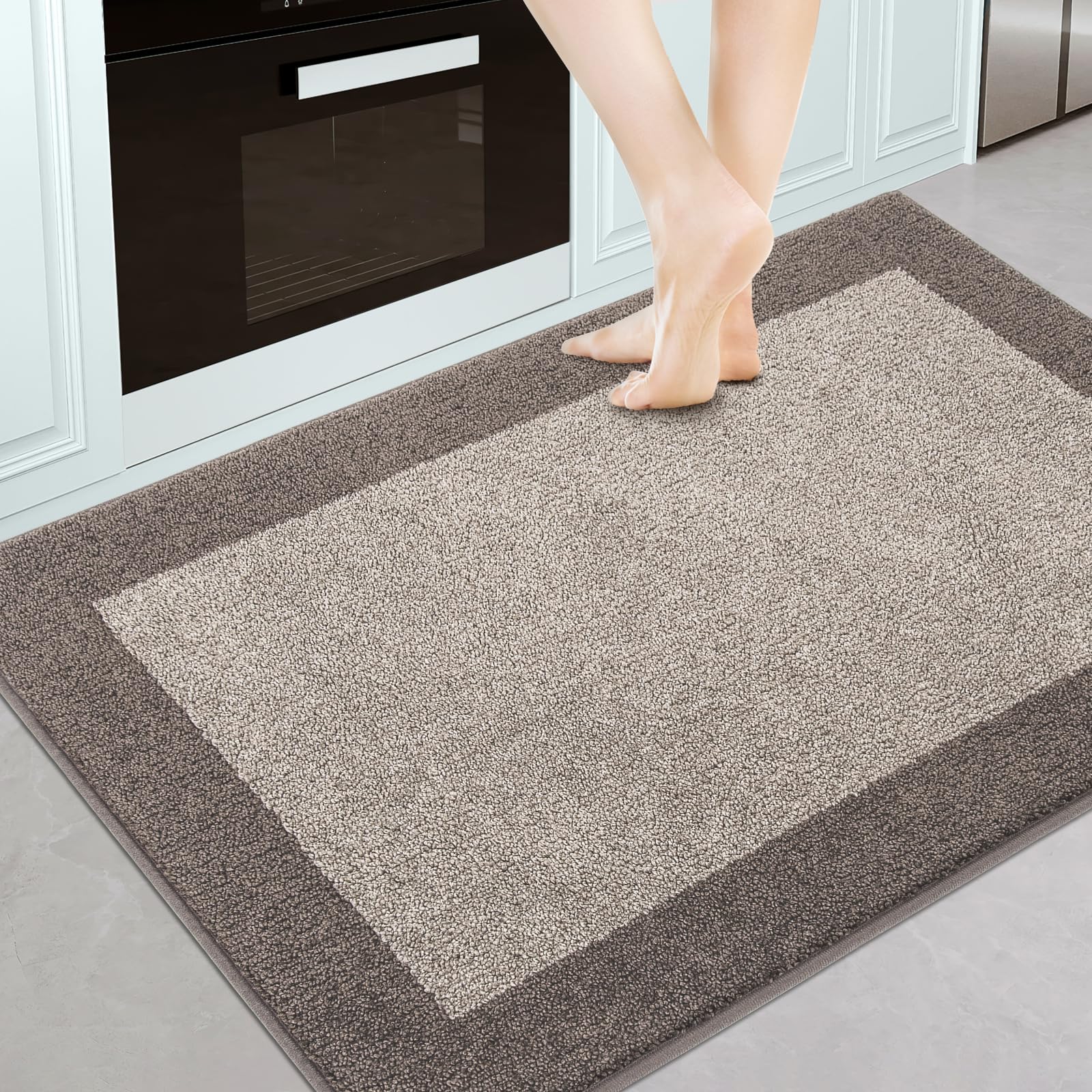 DOMUSTEX Machine Washable Kitchen Rug 32" x 48", Non Slip Indoor Door Rug, Absorbent Entrance Runner Rug for Bedroom, Hallway, Bathroom, Floor