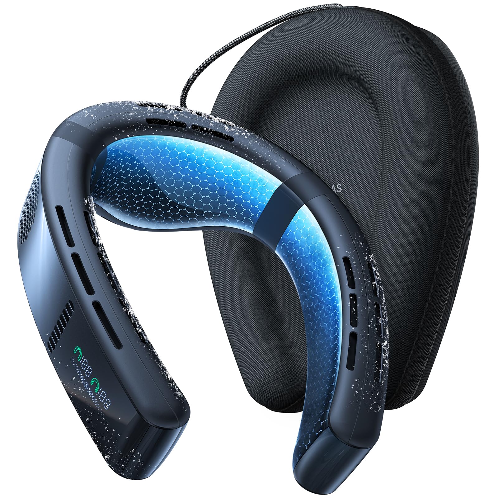 TORRAS 2025 Top Al Neck Fan Air Conditioner Coolify Cyber, Portable Neck Fans that Blow Cold Air?No.1 Coolest & 720° Immersive Cooling? Personal AC Rechargeable for Outdoor/Indoor. Gifts for Dad/Mom