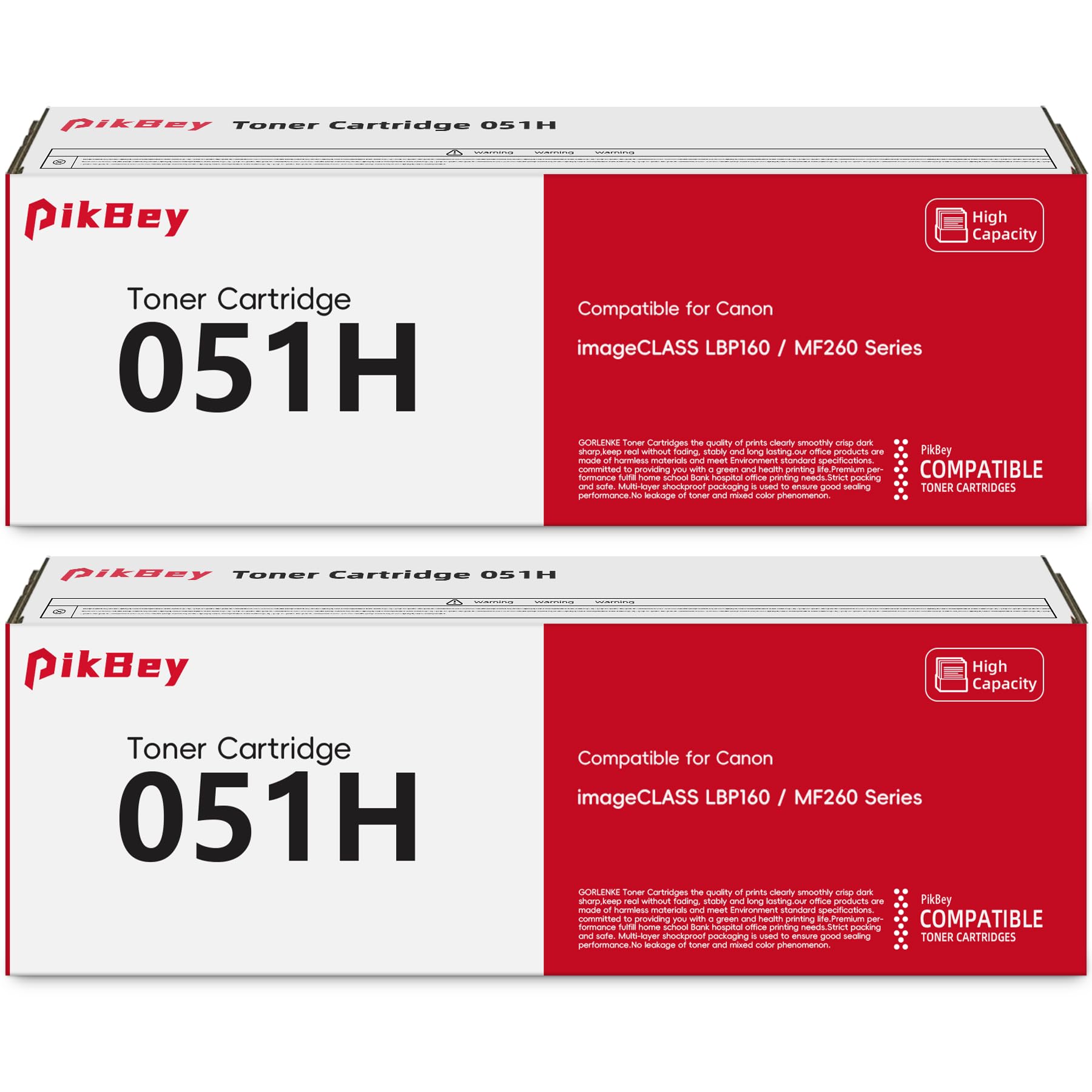 051H High-Yield Black Toner Cartridge 2-Pack Replacement for Canon 051H Toner Cartridges for imageCLASS MF264dw, MF267dw, MF269dw, LBP162dw Printer (2168C001/2169C001)