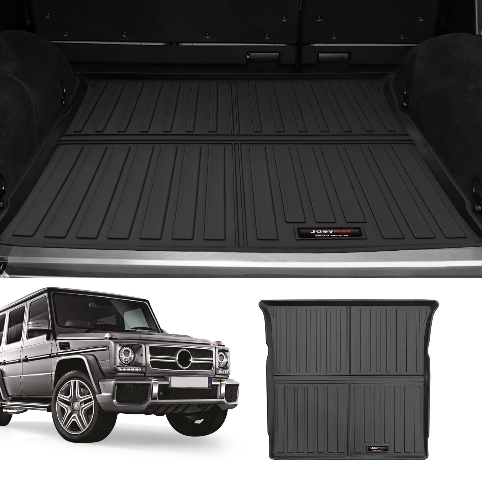 Jdeymat Trunk Mats Cargo Liner for 2002-2018 Mercedes-Benz G Class G500 550 G55 G63 AMG W463 Accessories All Weather TPE Rubber Protector Mat (for 2002-2018 Mercedes-Benz G Class Cargo Mats)