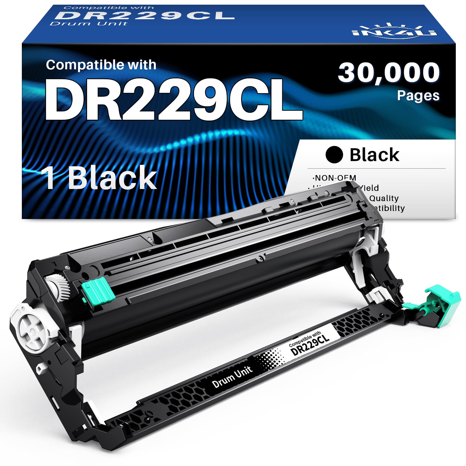 INK4U DR229CL Black Drum Unit Compatible Replacement for Brother DR-229CL DR229 Black Drum Unit for Brother HL-L3220CDW HL-L3280CDW MFC-L3720CDW MFC-L3780CDW HL-L3300CDW HL-L3295CD, 1 Black, No Toner