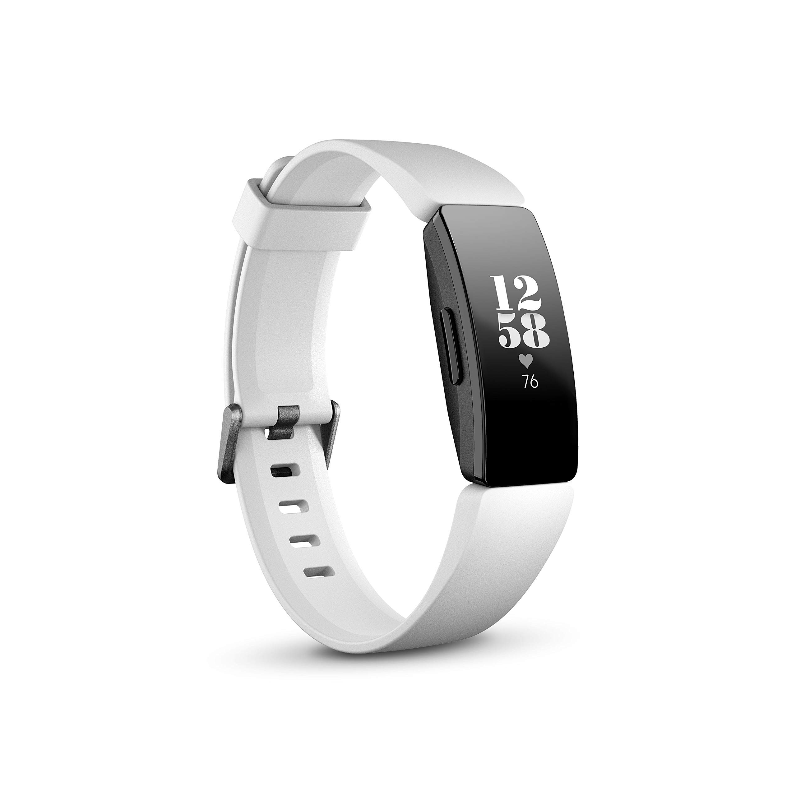 Fitbit Inspire HR Heart Rate and Fitness Tracker With S and L Bands, White, One Size, 1 Count