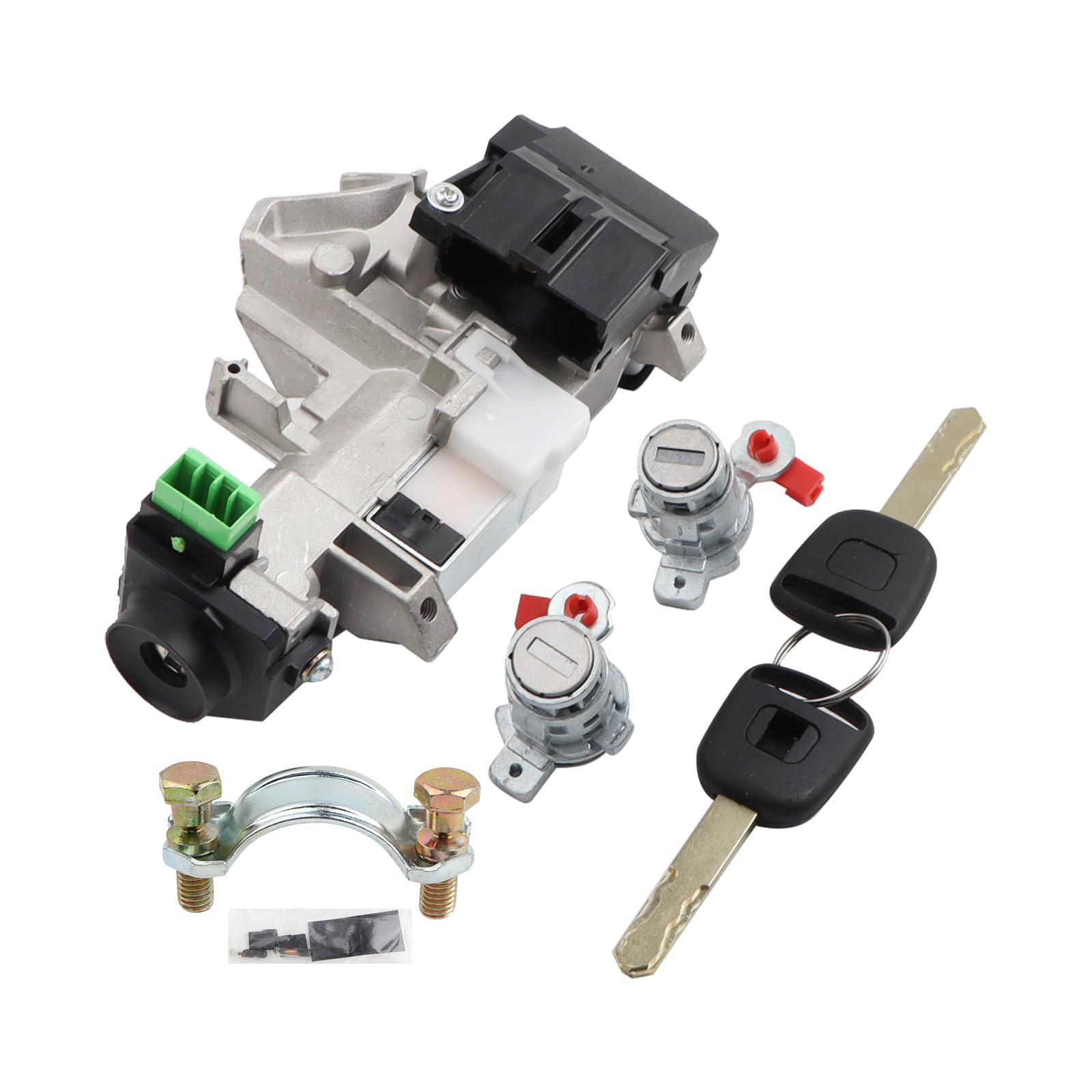 MISIOEK Ignition Switch Lock Cylinder w/ 2 Key Chip Compatible with 2003-2005 Honda Civic 1.3L, 2001-2005 Honda Civic 1.7L