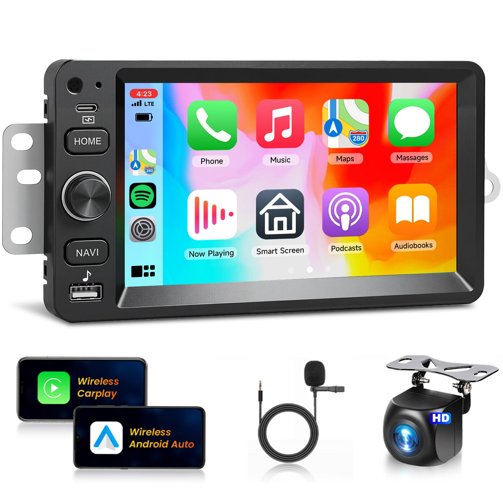 Car Stereo for Chevrolet Chevy Silverado Impala Tahoe GMC Sierra Yukon Hummer H2?2+64G? Android Car Radio WiFi Wireless Carplay Android Auto,7“ IPS,GPS,FM,SWC,Bluetooth,Backup Camera for Silverado
