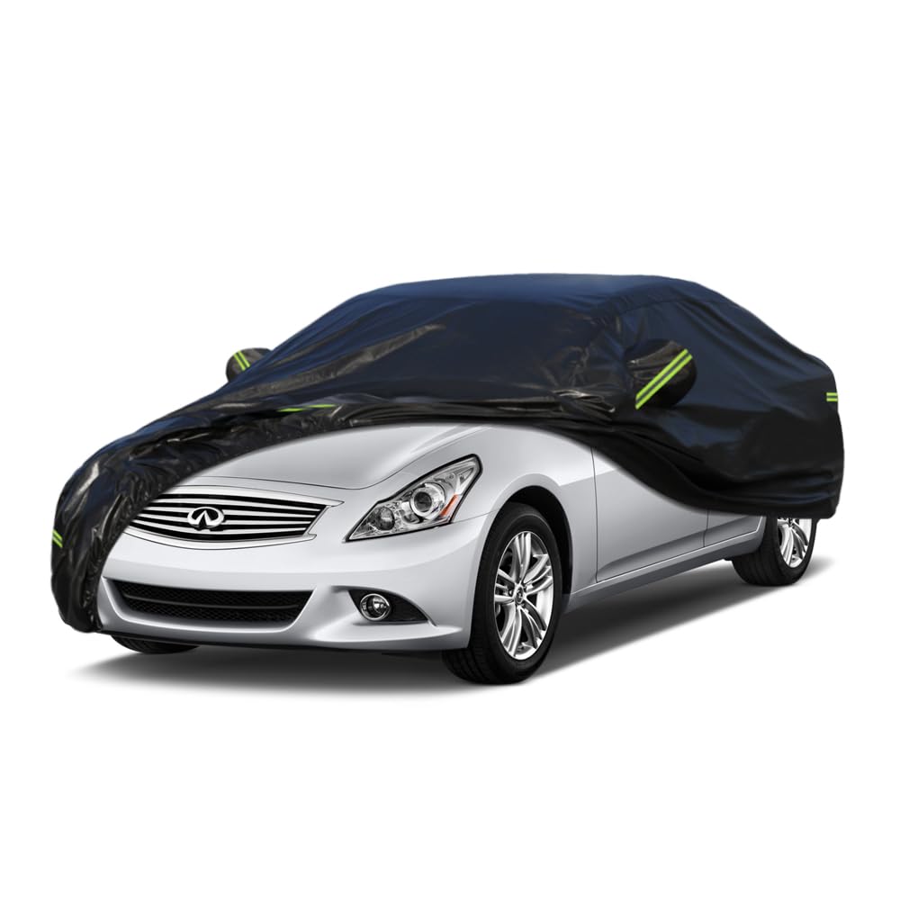 Kaugung 7 Layers Car Cover Custom Fit Infiniti G20/G25/G35/G37 from 2002 to 2025, Outdoor Waterproof All Weather Sun Rain Dust Snow Protection with Zipper Door.(USA Warehouse,Within 3-7 Days)