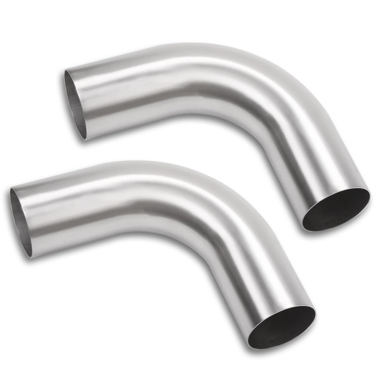 1pc only.     Podavelle 90 Degree Elbow 3.5 Inch 89mm OD Aluminum Intercooler Pipe Piping Air Intake Tube 1.5D Radius, Brushed Finish,