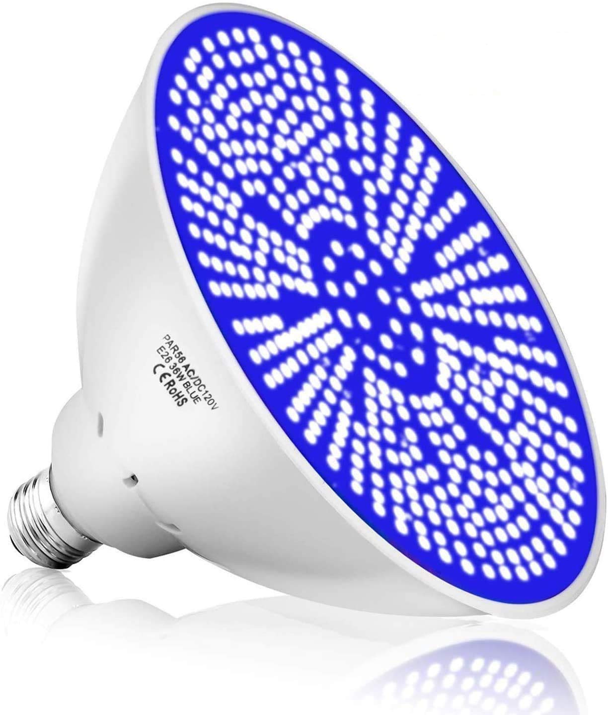 Blue Pool Led Light Bulb for Inground Pool 120V 40W Underwater Swimming Pool Replacement Light Bulb for Pentair & Hayward Hot Tub Fixture Up to 300-600W Traditional Bulb E26 Base