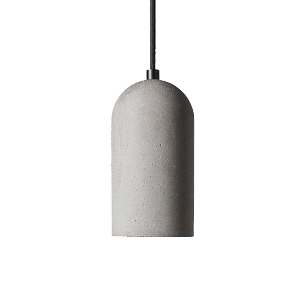 TopDeng Industrial Concrete Cement Pendant Lights, E26 Vintage American Village Style Chandeliers for Restaurant Bar Counter Kitchen Island-Gray 8.5x19cm