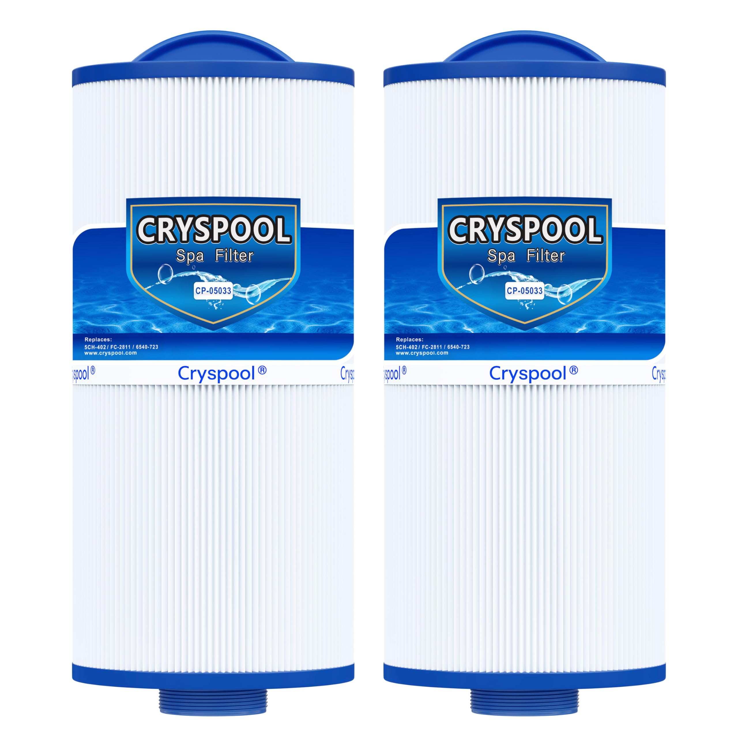 Cryspool® 05033 Filter Compatible with Tuff Spa Filter, Del Sol Spas, Sundance Spas 6540-723, 5CH-402, FC-2811, South Pacific Spas, 40 Sq. Ft Spa Filter Cartridge, 2 Pack
