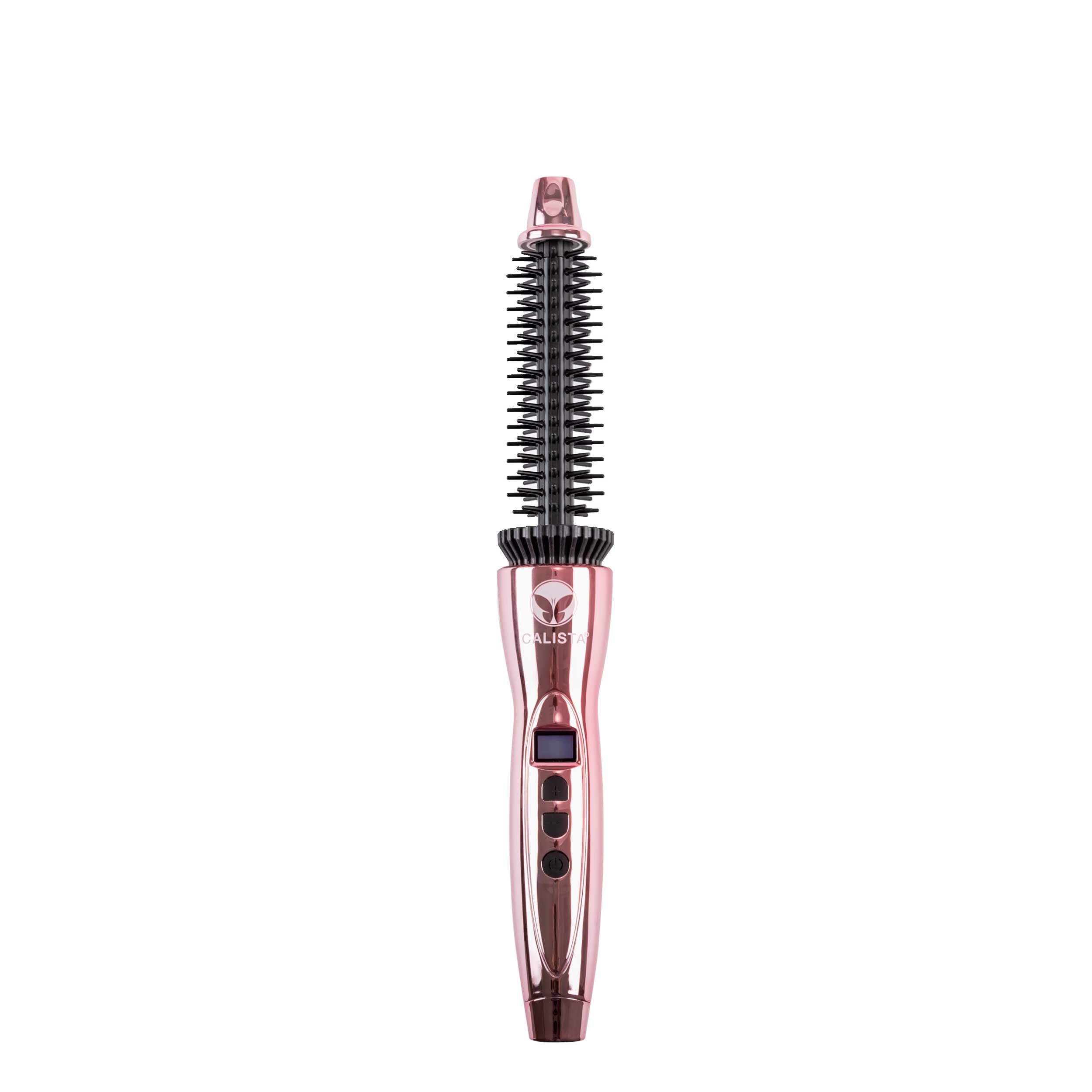 CALISTA Perfecter Pro Heated Round Brush | Lift, Volumize, and Style with No Heat Damage for Healthier-Looking Hair | 4 Sizes for Most Hair Types | Dual Voltage & Adjustable Temp (0.5, Rose Gold)