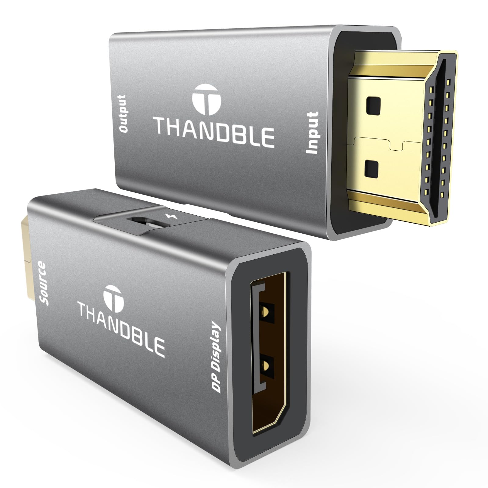 THANDBLE HDMI to DisplayPort Adapter 4K 60Hz, HDMI Souce to Display Port Monitor Converter, HD Male Compatible with Laptops, Graphics Cards, PS5, AMD,NVIDIA-1 Pack