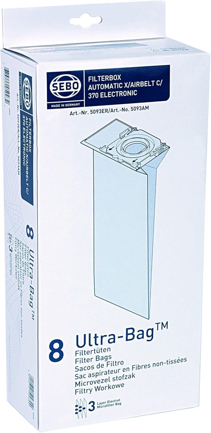 Sebo Genuine X1 X2 X3 X4 X5 Extra Pet XP2 XP3 5093ER Vacuum Cleaner Dust Bags