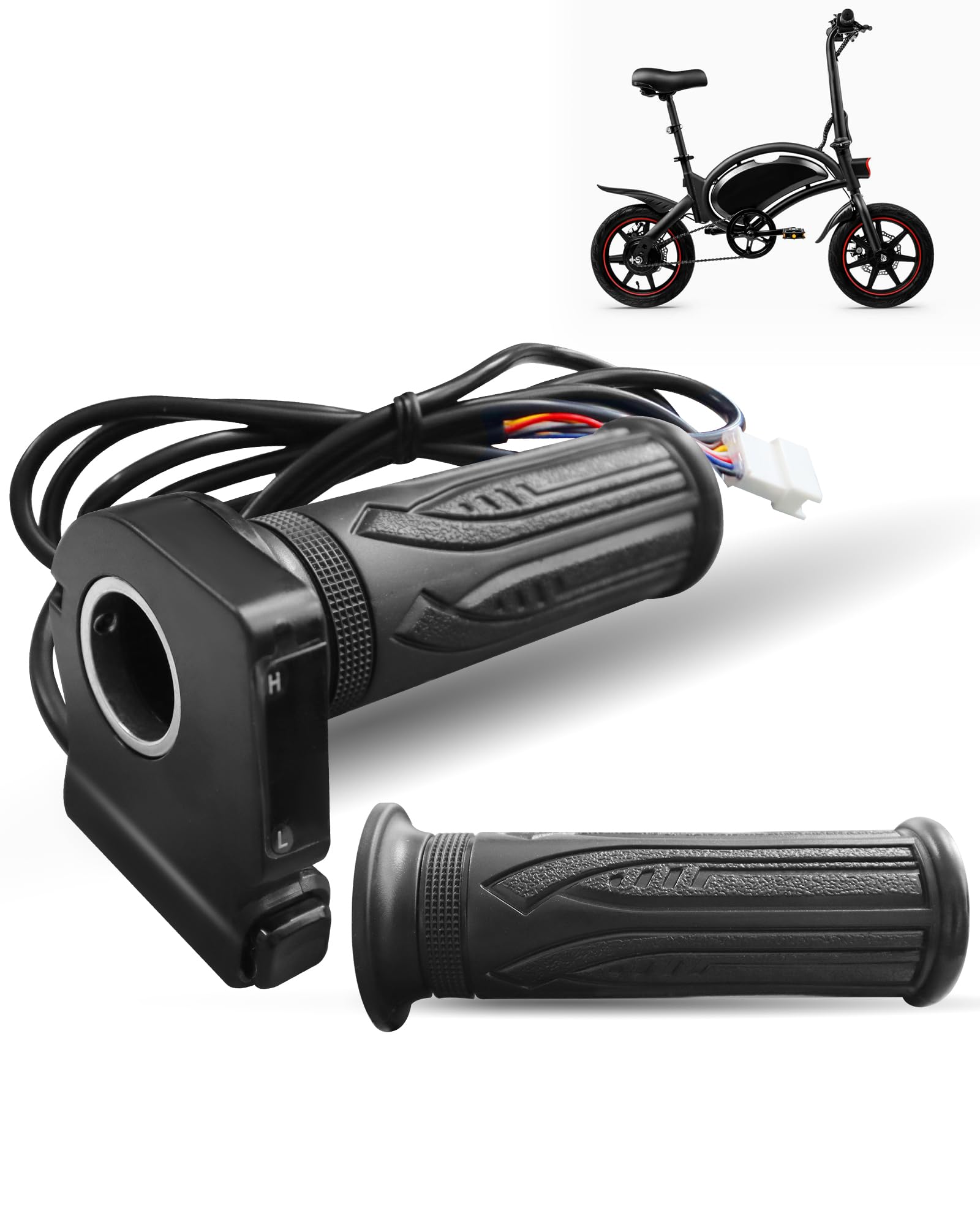 1 Pair 36V Electric Bike Throttle Grip Replacement Fit for Jetson Bolt Pro/Atlas/Ancheer and DYU D3F/D2F/C3/C4 Ebike, with Cruise Control Button and LCD Voltage Display