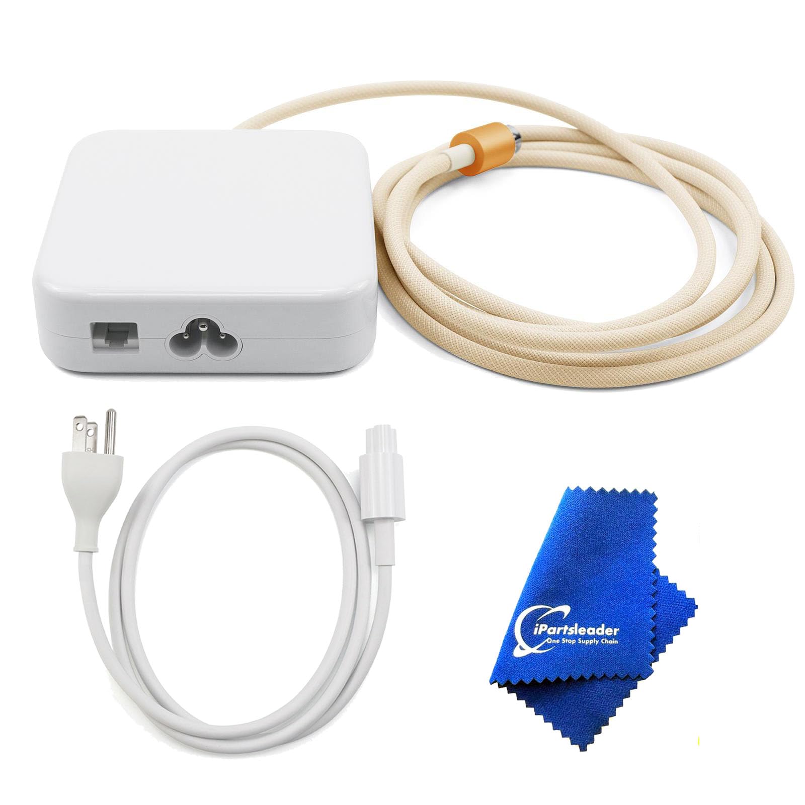 iPartsleader 143w Power Adapter w/Ethernet A2290 for iMac (24 inch M1/M3/M4) A2280 A2439 A2438 A2873 A2874 A3137 A3247 US Power Cord Cable 923-05141 661-18537 661-46766 (Yellow w/Ethernet)