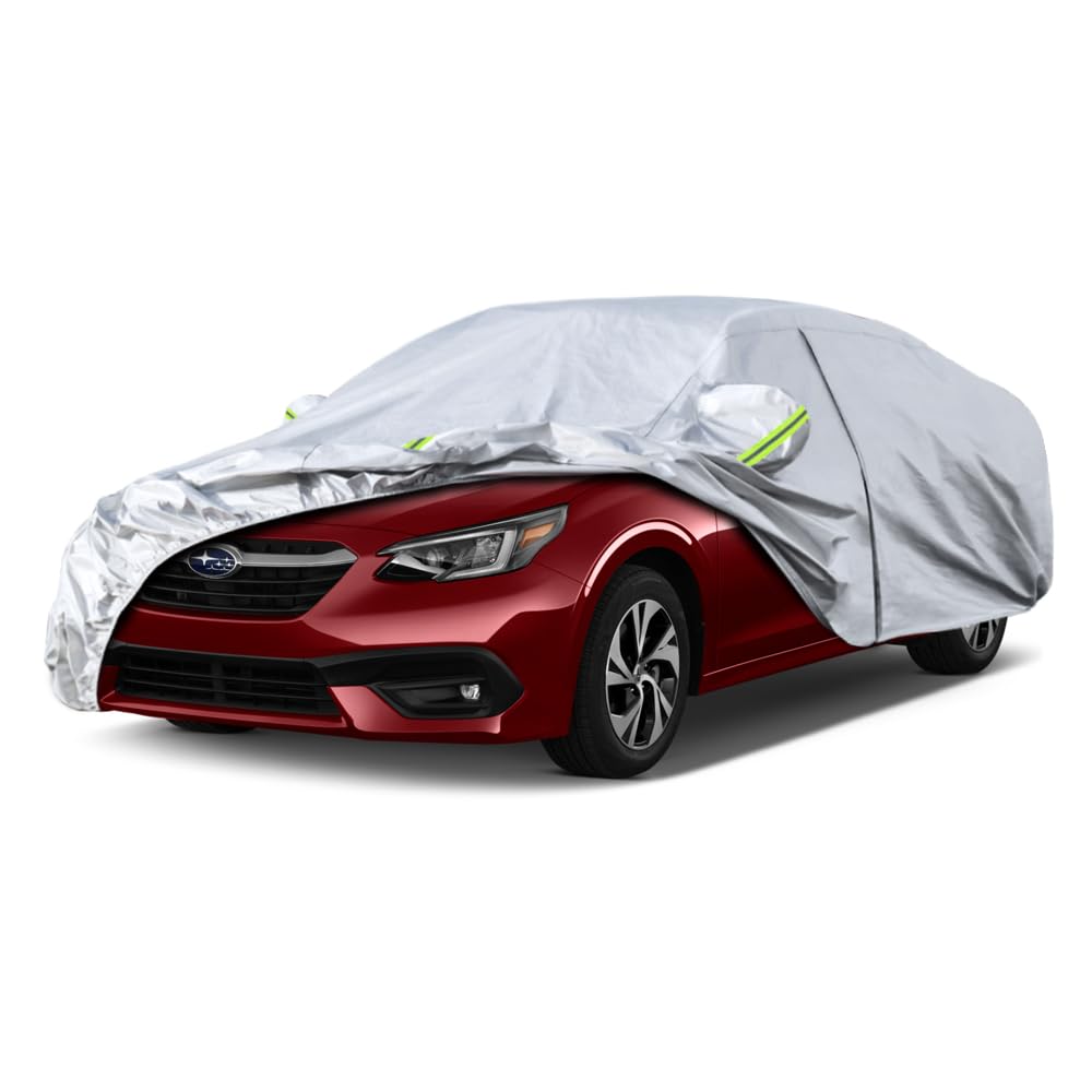 Kaugung 6 Layers Car Cover Custom Fit Subaru Legacy Sedan from 2001 to 2025, Waterproof Car Cover All Weather for Automobiles Outdoor Indoor with Zipper Door, Sun Rain Dust Snow Protection.