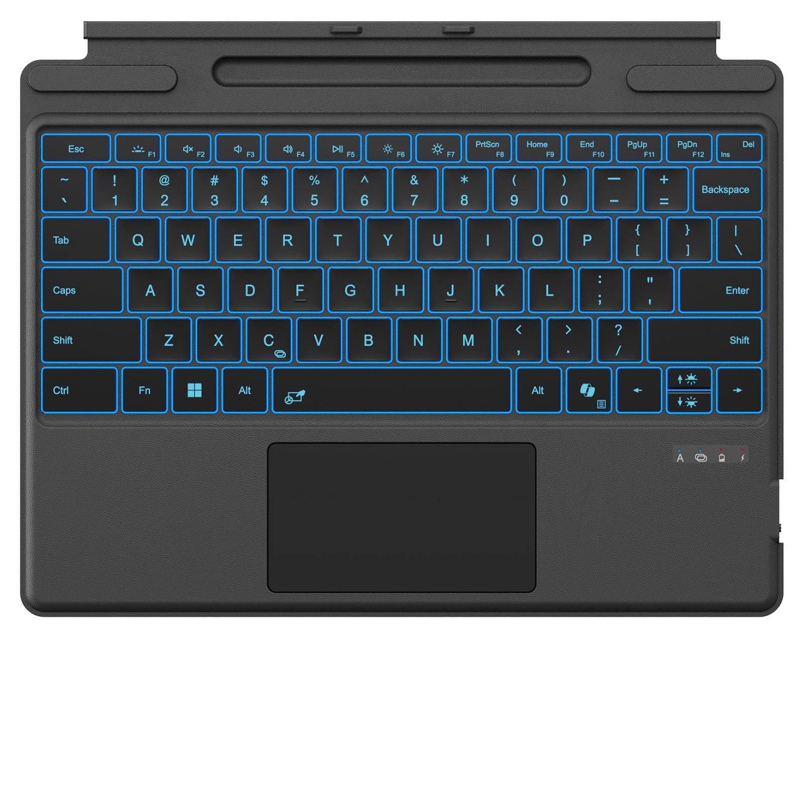 Surface Pro Keyboard for Microsoft Surface Pro 11/10/9/8/X 13", 7 Color Backlits, Detachable Bluetooth Wireless Keyboard with Pen Storage, Ultra-Slim Rechargeable Type Cover with Multi-Touch Trackpad