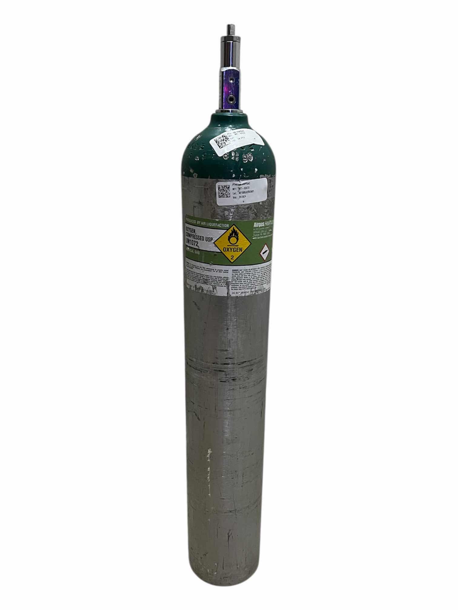 OXYGEN COMPRESSED USBUN1072 MEDICAL GAS TANK (FULL) 4.5” X 29”