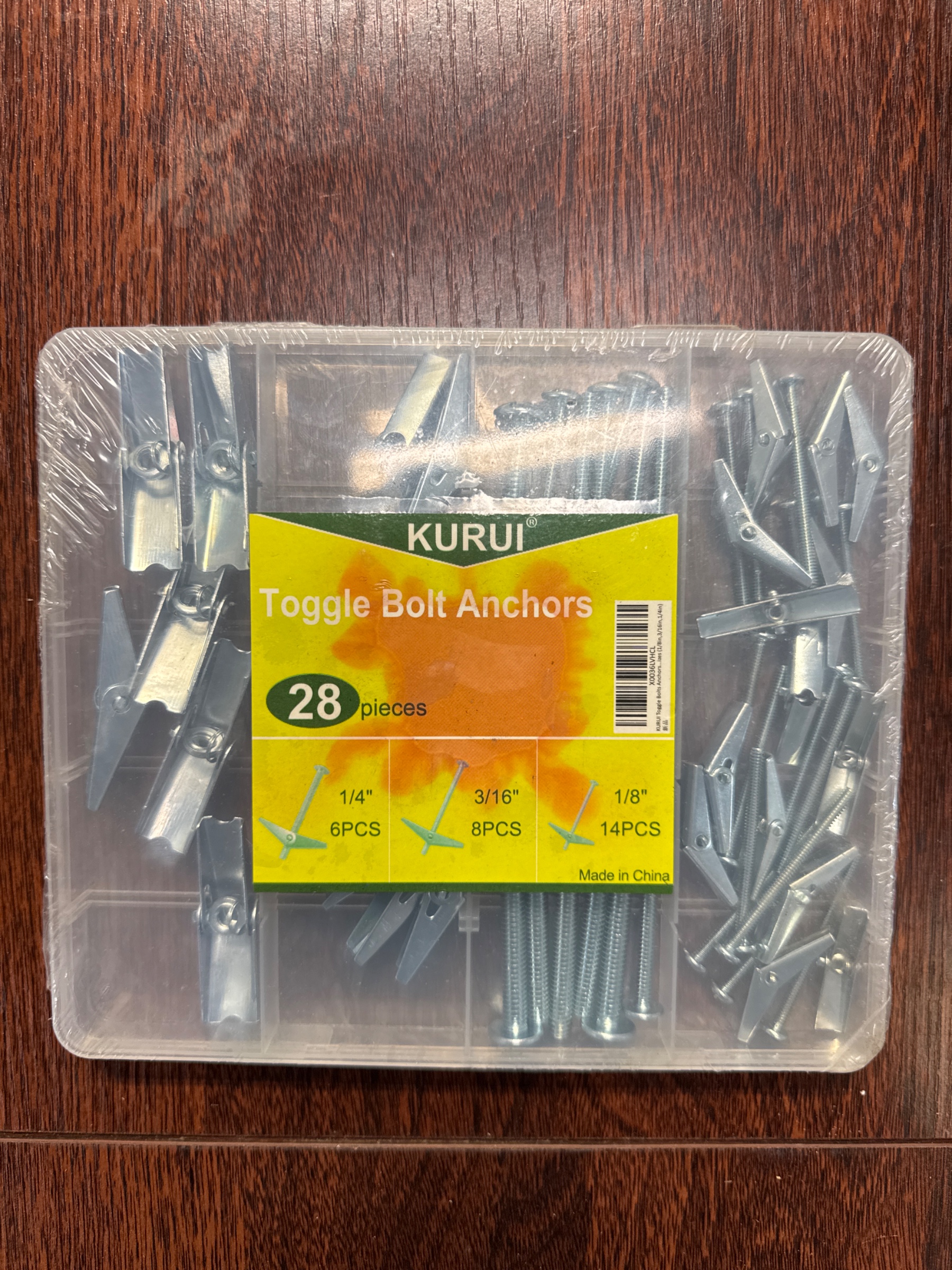 28Pcs Heavy Duty Hollow Wall Anchors for Drywall Ceiling, Toggle Bolts and Wing
