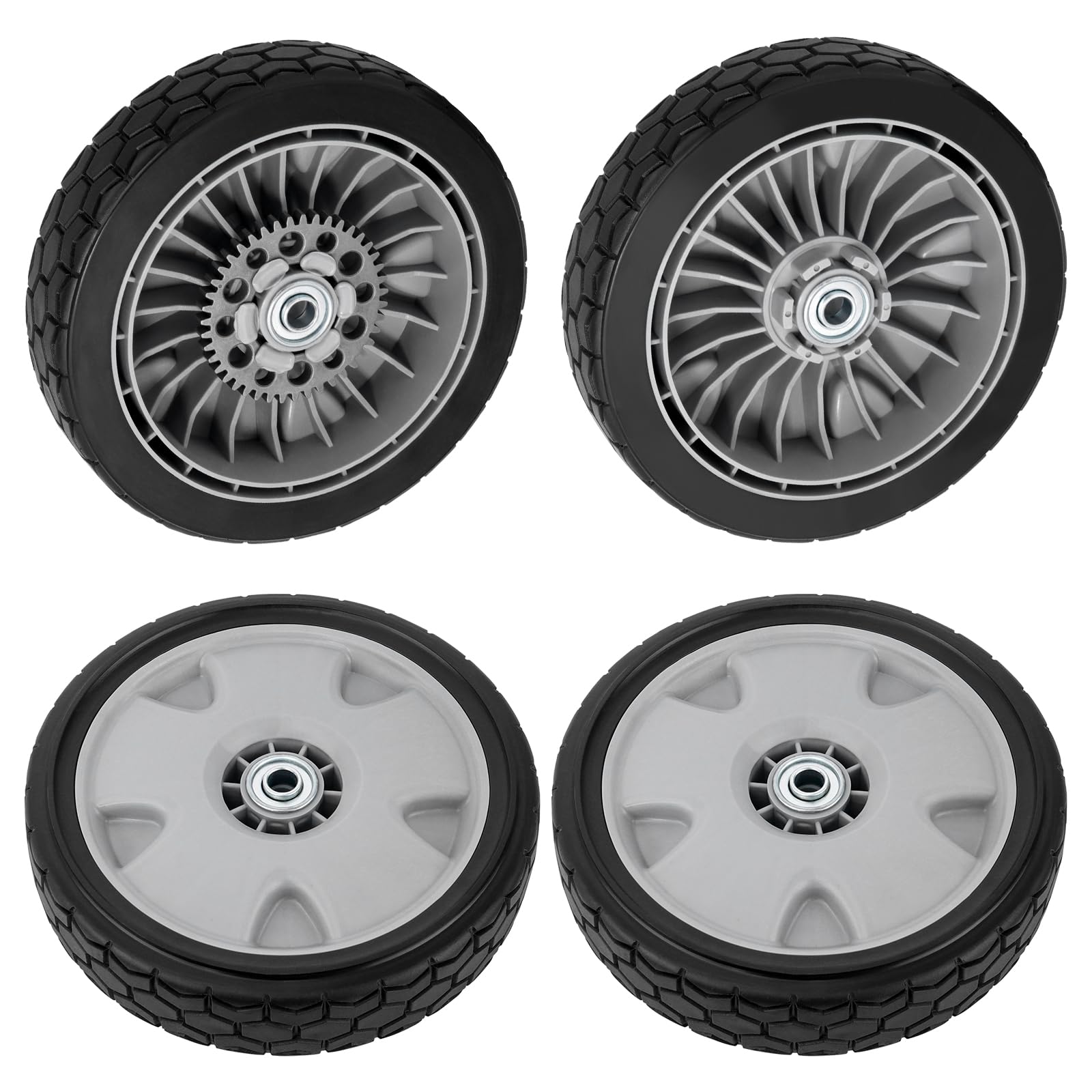 4 Pcs 9" HRX217 Lawn Mower Wheels Kit 2 42710-VH7-010ZA & 2 44710-VH7-010ZA - XaXmTee 4 Pcs 9" HRX217 Lawn Mower Wheels Kit Fit for Honda HRX217 Lawn Mower 2 Rear Wheels Replace for 42710-VH7-010ZA and 2 Front Wheels Replace for 44710-VH7-010ZA