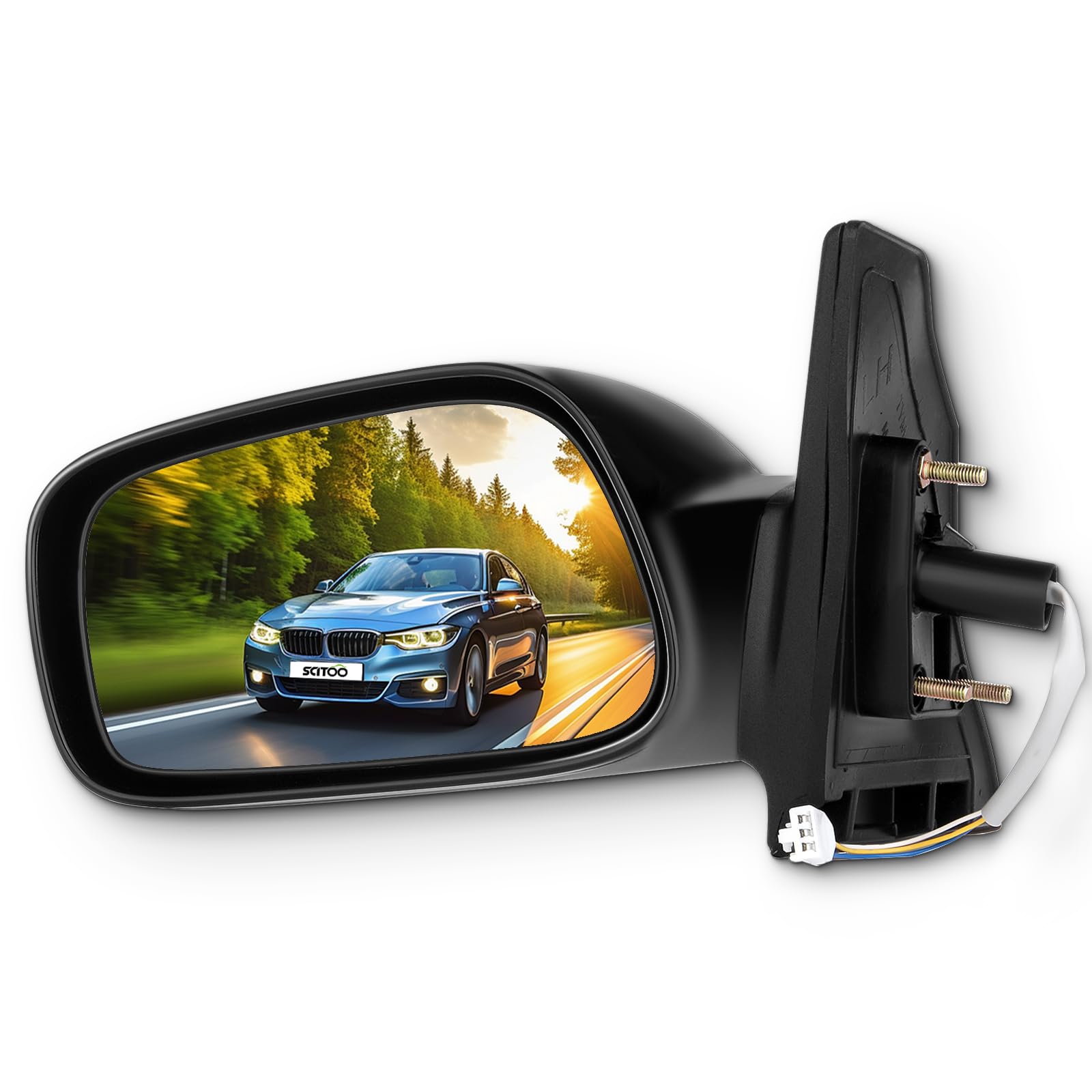 Power Driver Side Mirror for 2003-08 Toyota Corolla Polished Finish 3 Nuts inlud