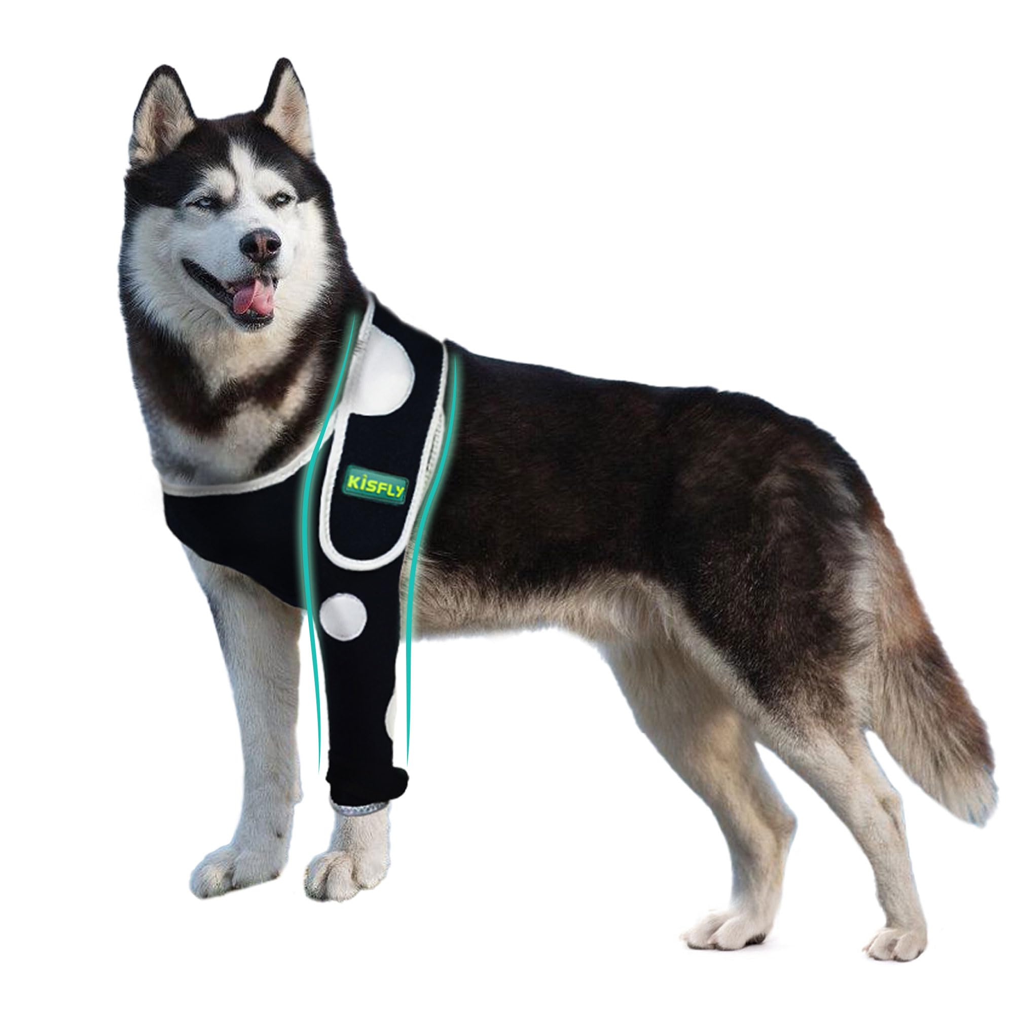 KISFLY Dog Shoulder Brace for Front Leg, Breathable Elbow Protector, Helps Prevent Hygroma, Calluses, Pressure Sores and Licking, Provides Joint Support, Left Leg, Size M