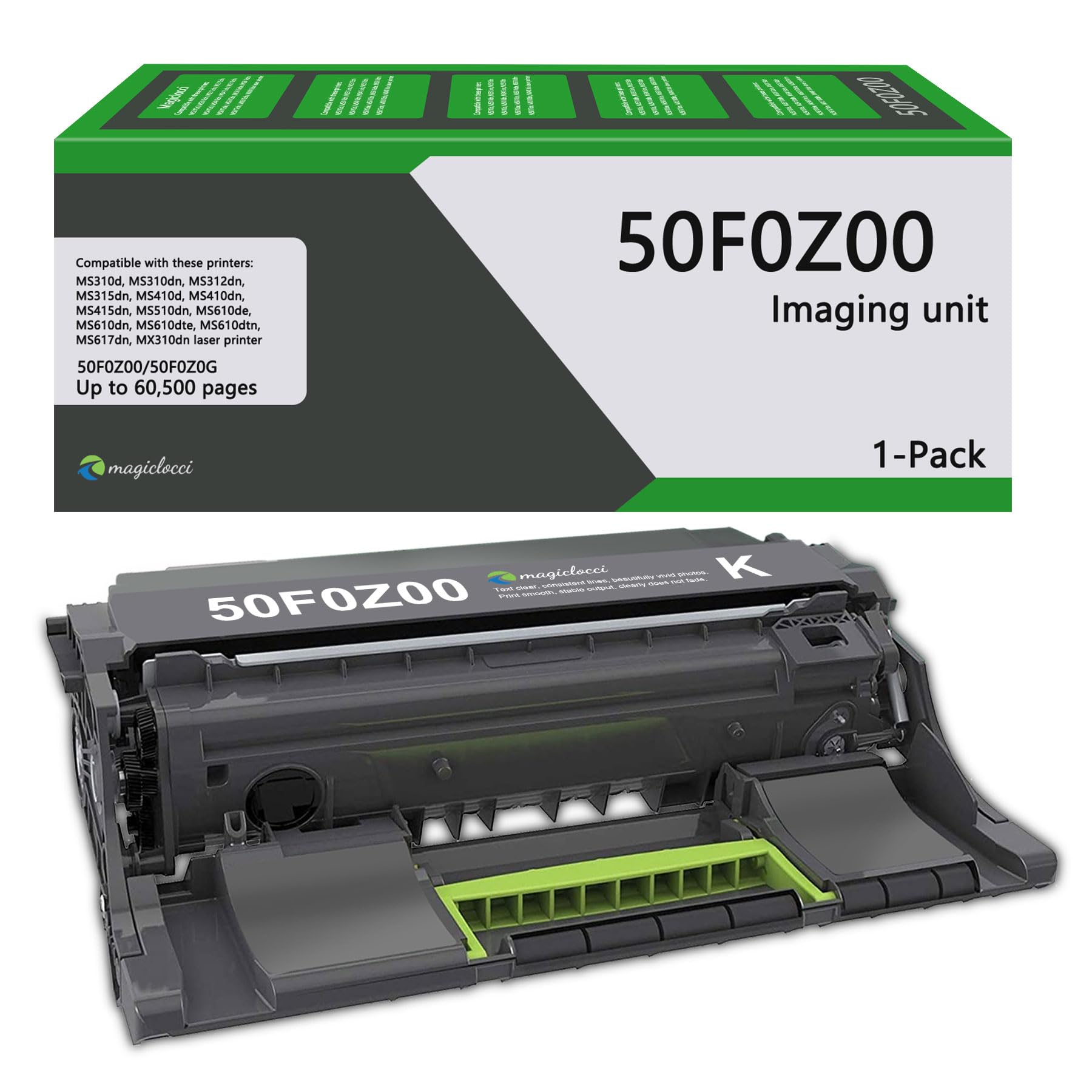 50F0Z00 Imaging Unit High Yield 500ZA (1-Pack) Compatible Replacement for Lexmark 50F0Z00 50F0ZA0 500Z Use with MS310d MS310dn MS410d MS410dn MS510dn MX511de MS610dn MX611dfe MX611dte MX610de Printer