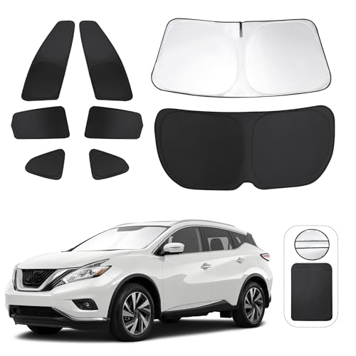 TINGLU Window Shades for Nissan Murano 2015-2024 Accessories Car Side Full Windows Rear Triangular Windshield Sun Shade Sun UV Rays and Privacy Protection for Camping