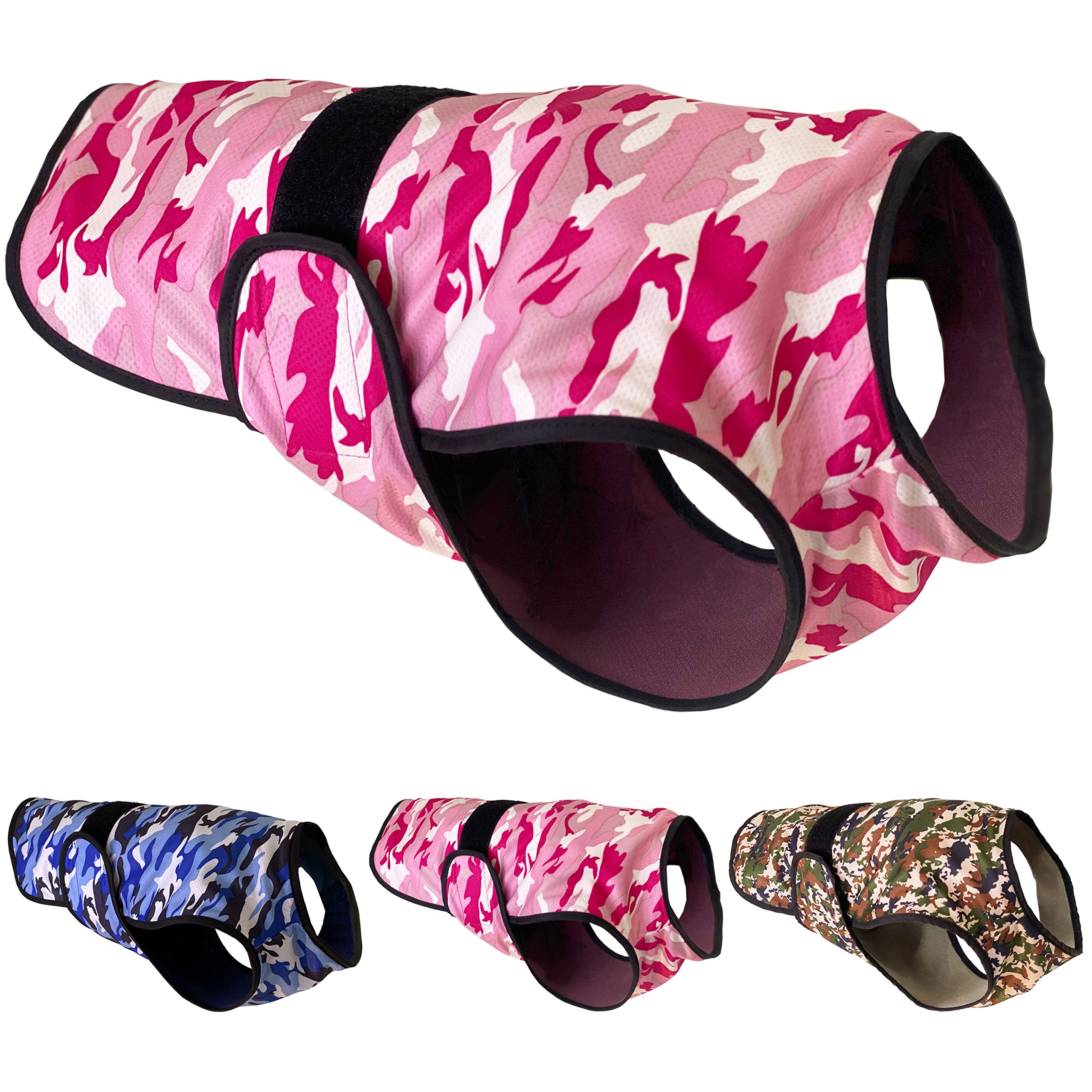 LUCOLOVE Dog Cooling Vest - 2-Layer Cooling with Soft Microfiber Fabric - Lightweight, Adjustable and Comfortable - UV Protection for Small to Large Dogs - Relief in Hot Weather (Pink, X-Large)
