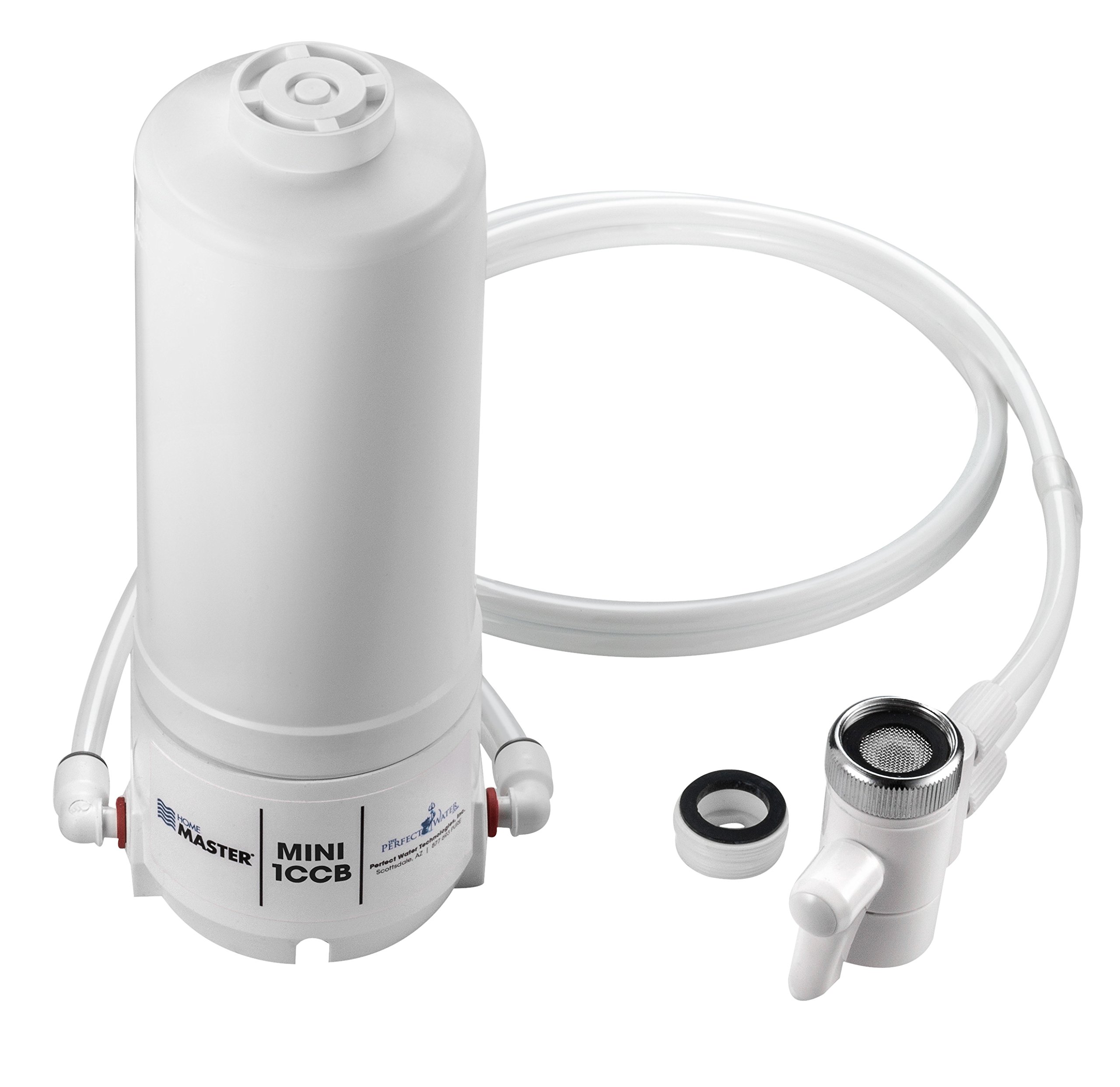 Home Master HM-MINI-1CCB Countertop Faucet Filter, 1500 Gallons Replaceable Filter, 1-Micron Absolute, Powerful Catalytic Carbon, Removes Chloramines, Chlorine, Chemicals, VOCs & More, Made in USA