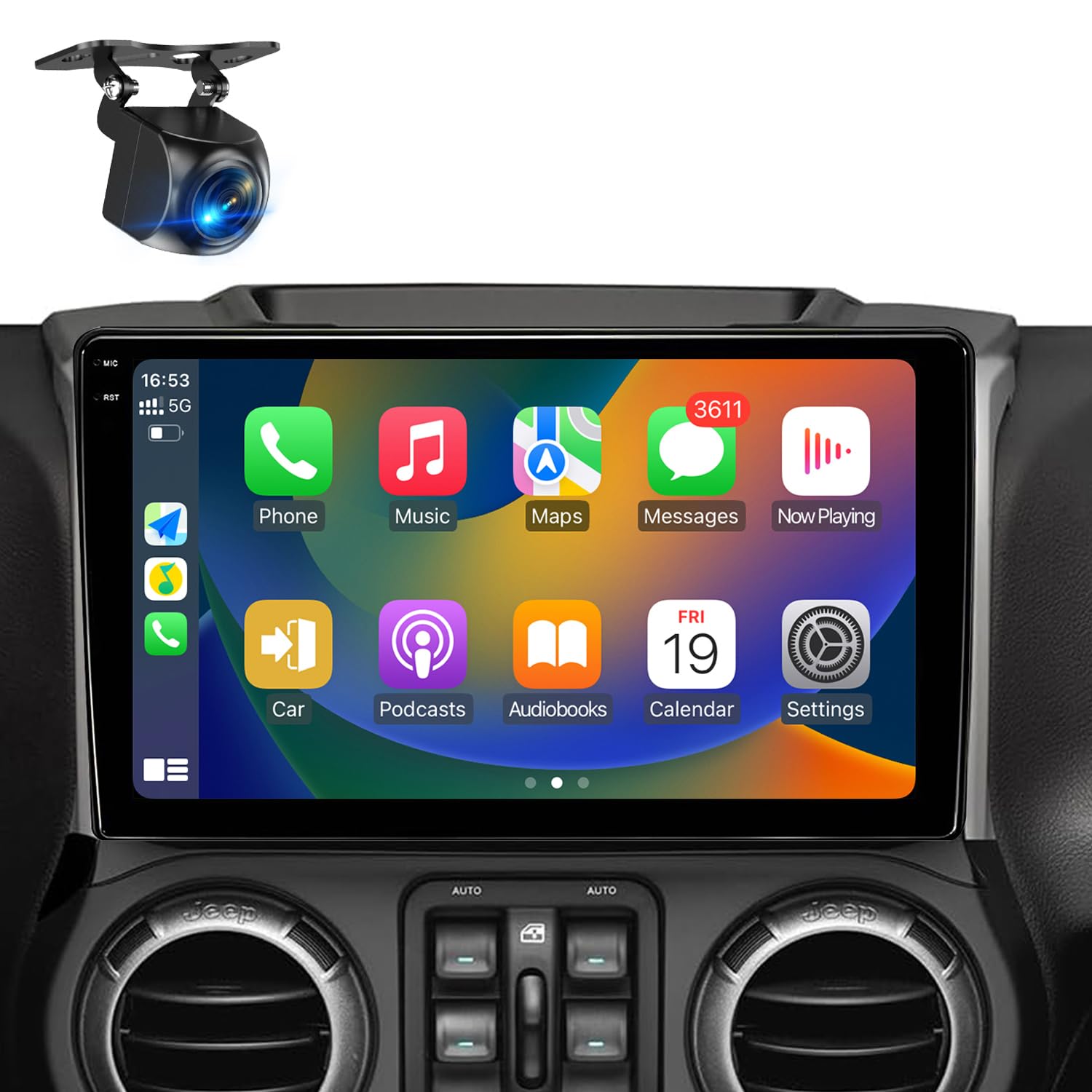 Android 13 Car Stereo for Jeep Wrangler JK 2008-2017 Dodge Ram 1500 2500 Grand Cherokee, 4GB+64GB 10 Inch Incell Touchscreen Radio with Wireless CarPlay Android Auto GPS Bluetooth WiFi Backup Camera