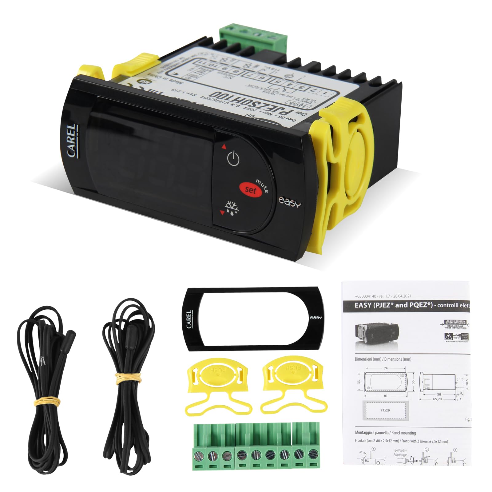 PJEZS0H100 Thermostat Carel Temperature Controller with Temperature Sensor Probes 115V,New Temperature Thermostat for All Refrigerator Types (PJEZS0H100)
