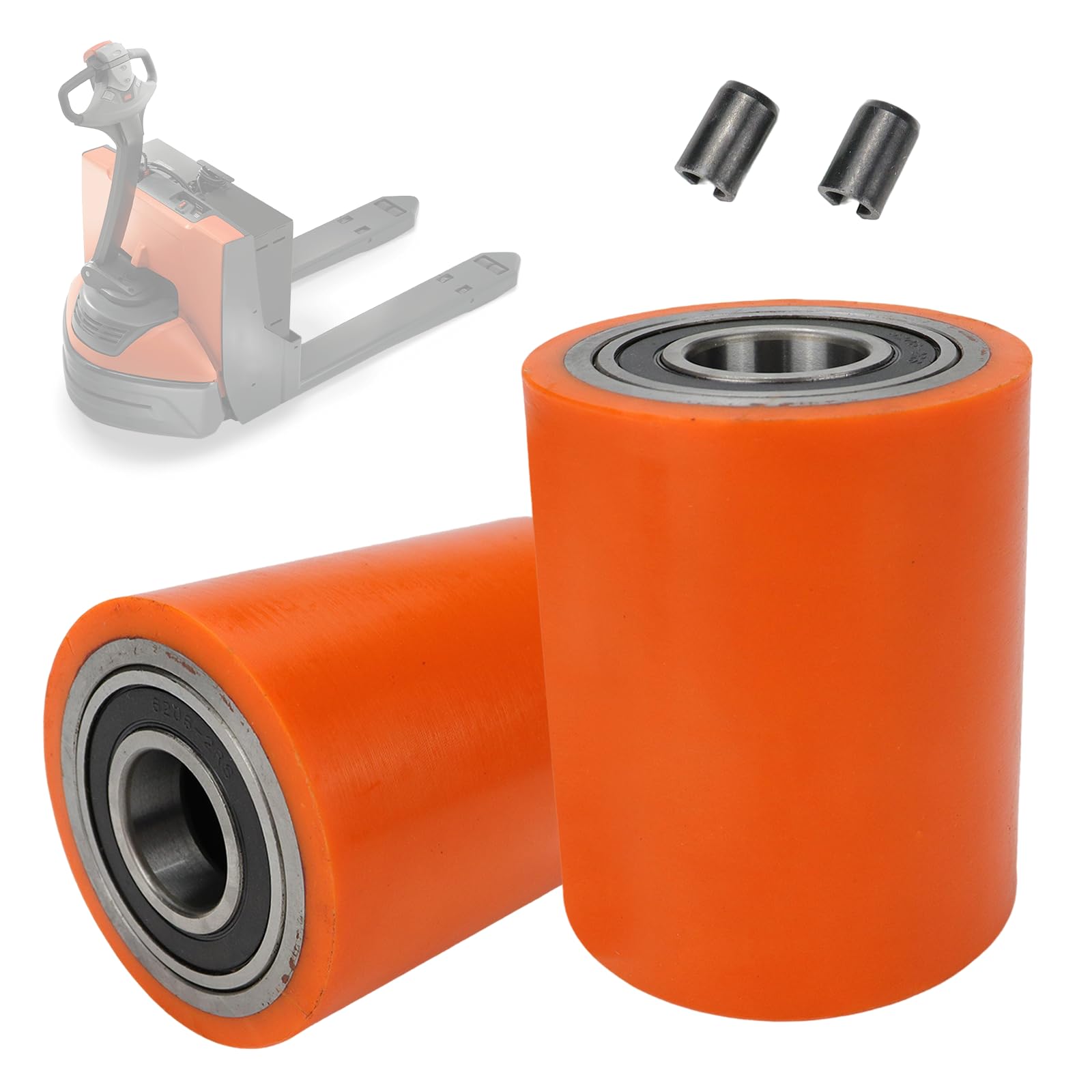 2pcs Load Wheels Kit with pins Pallet Jack Wheels Compatible with Toyota 8HBW23 Model Electric Pallet Jack Lift Truck