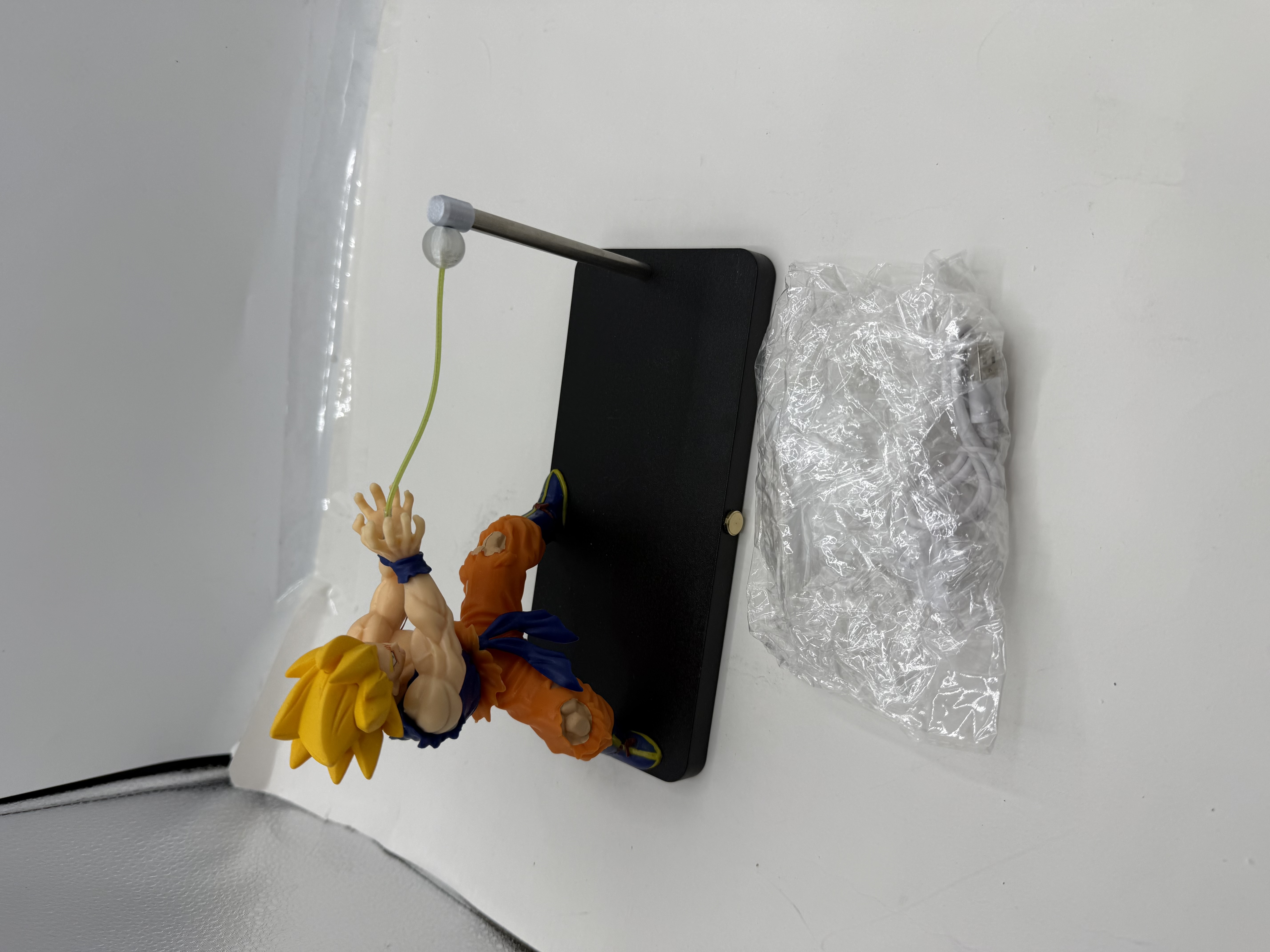 Super Saiyan Night Light, LED Wave Effect, Magnetic Display Stand Blue