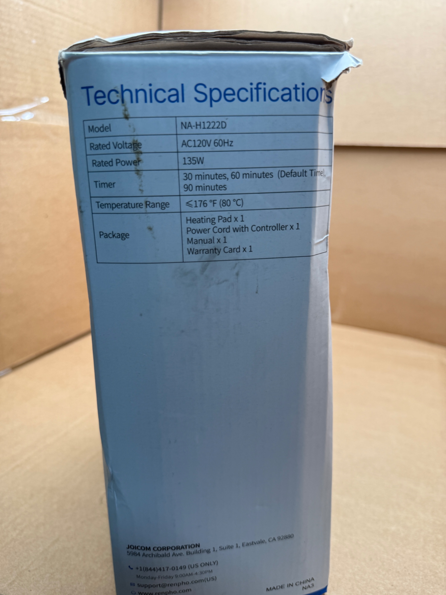 Renpho Heating Pad Model NA-H1222D Grey