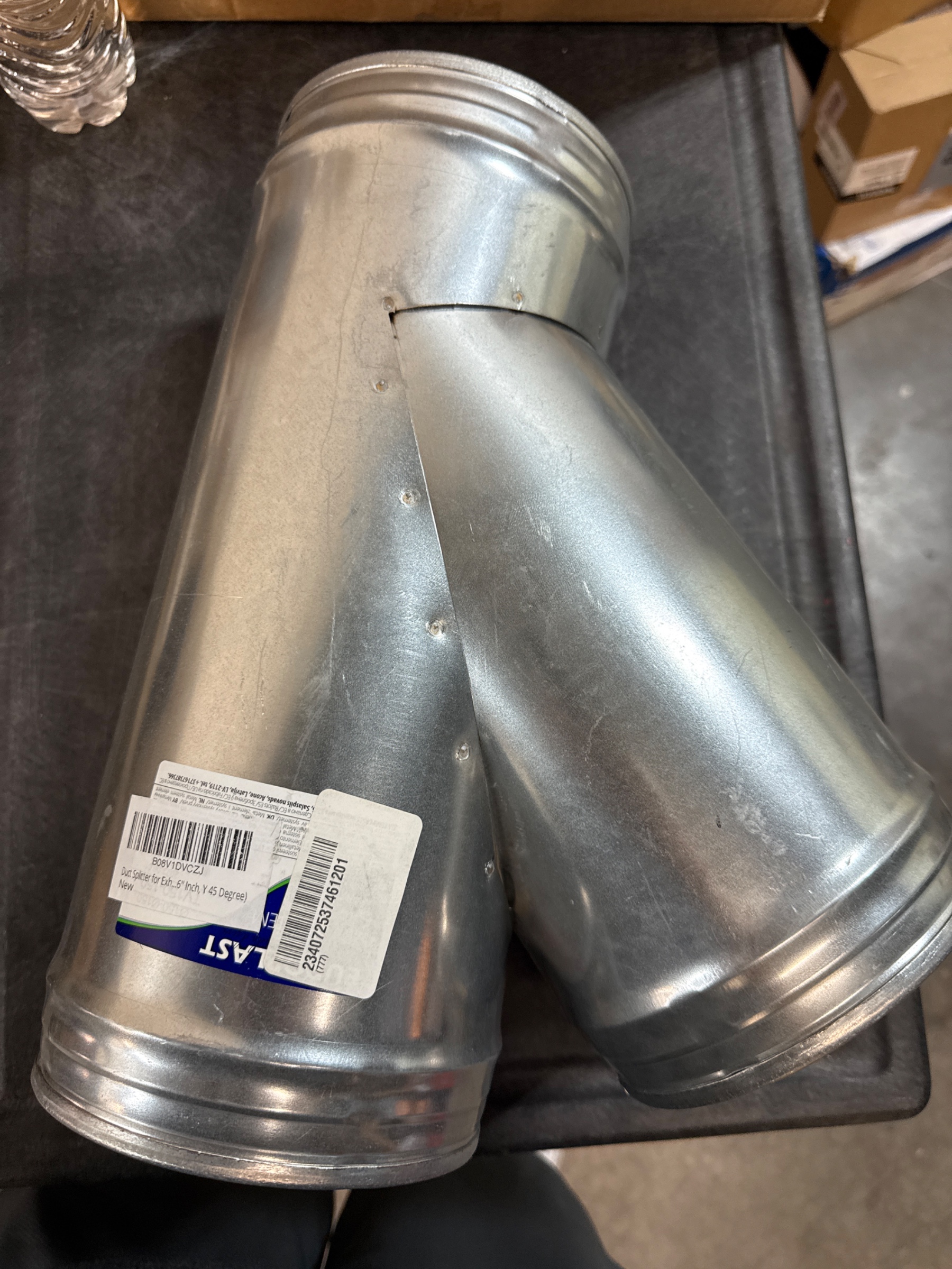 6'' Inch Duct Splitter to 45° Degree