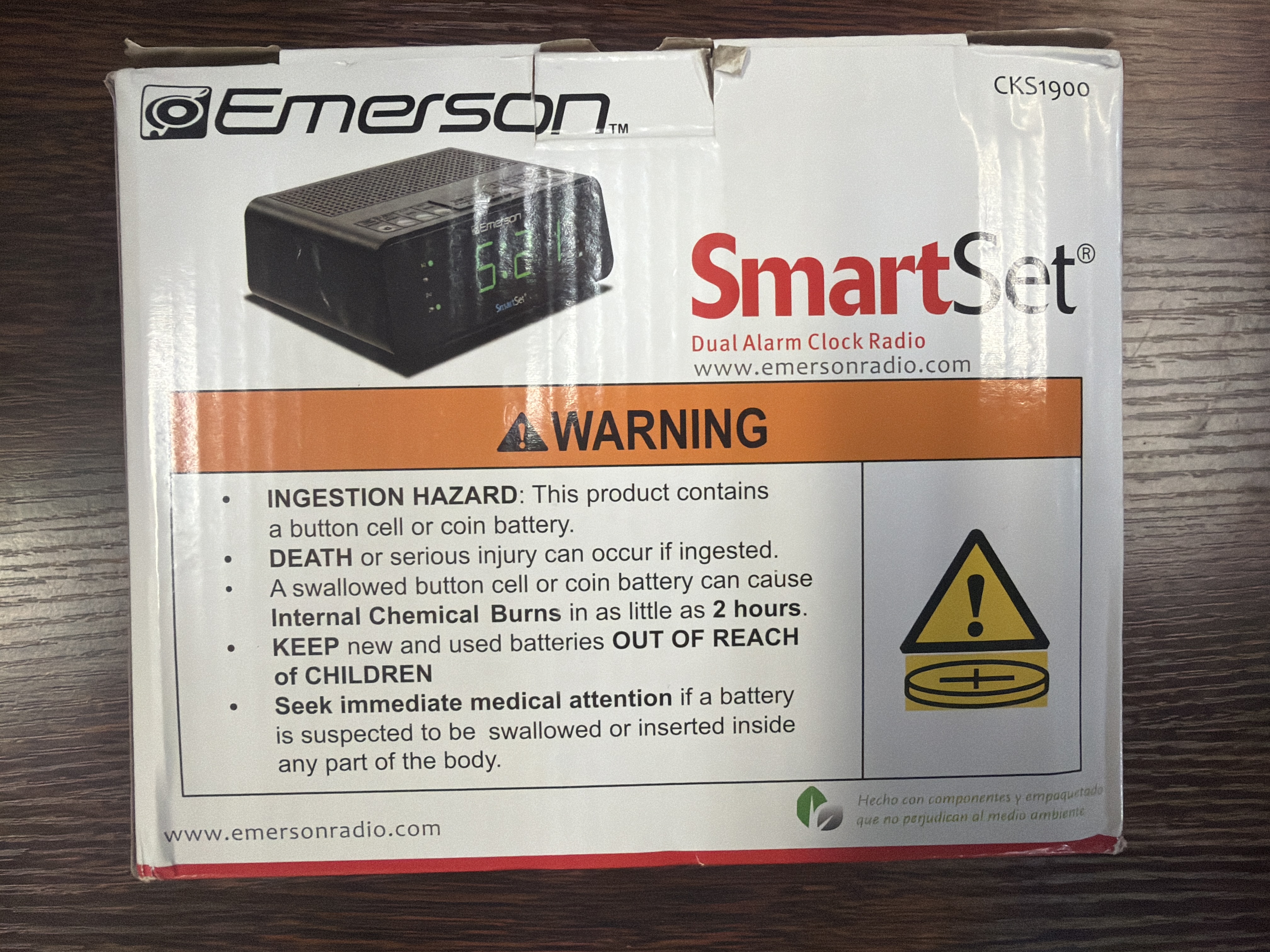 Emerson CKS1900 SmartSet Alarm Clock Radio 25806034714|